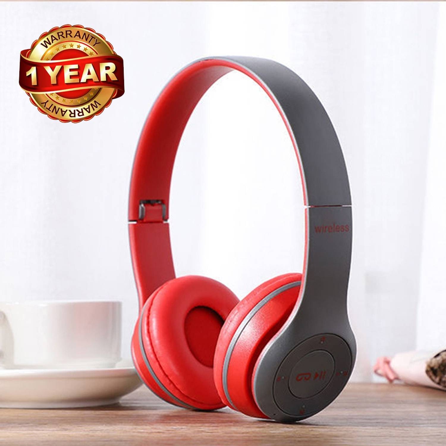 Techobucks NEW Bluetooth Wireless Headphones Foldable with Mic High Bass Bluetooth