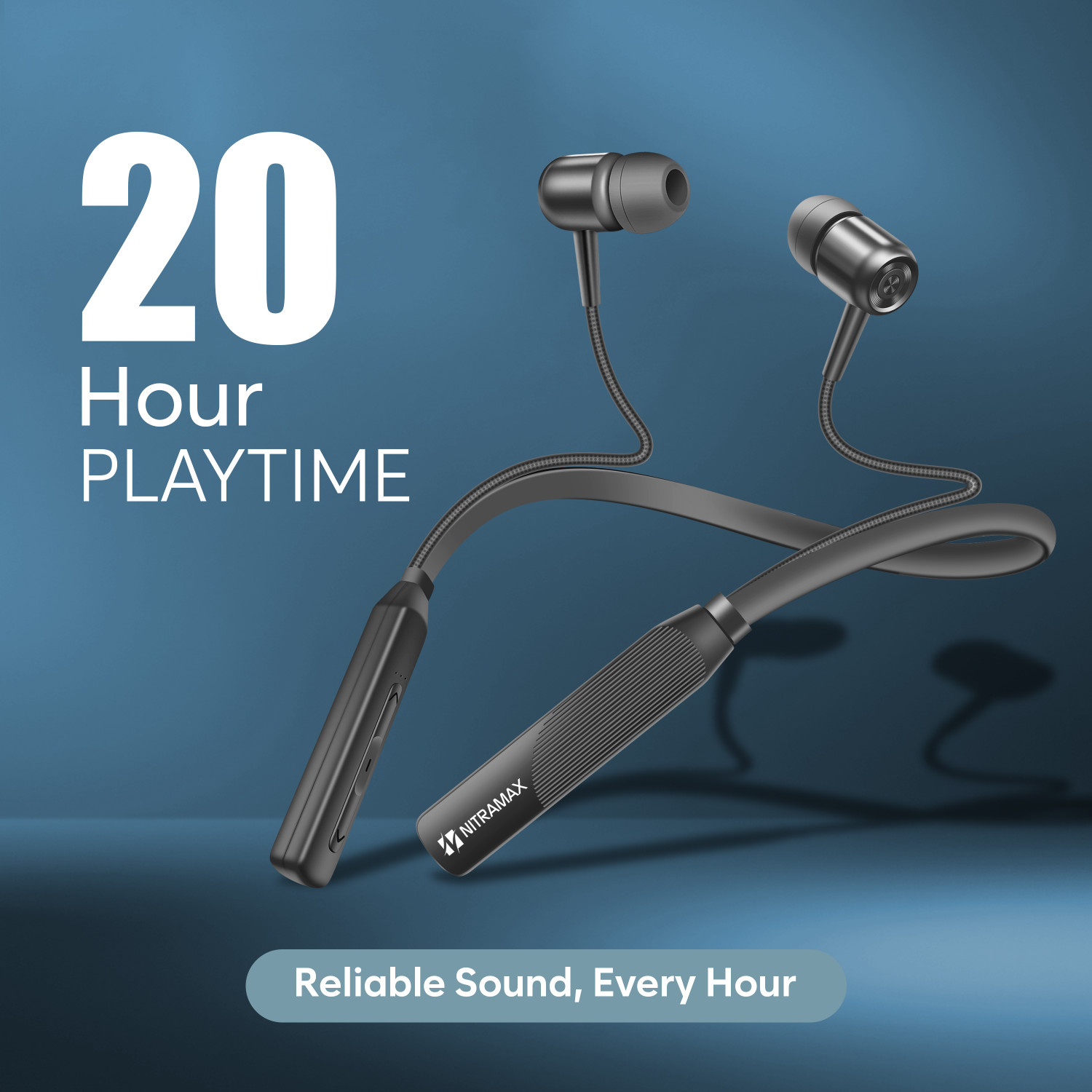 Image of Nitramax Nitramax V5.4 Bluetooth Neckband with Hardcore Bass & HD Calling Microphone Bluetooth & Wired Gaming Headset