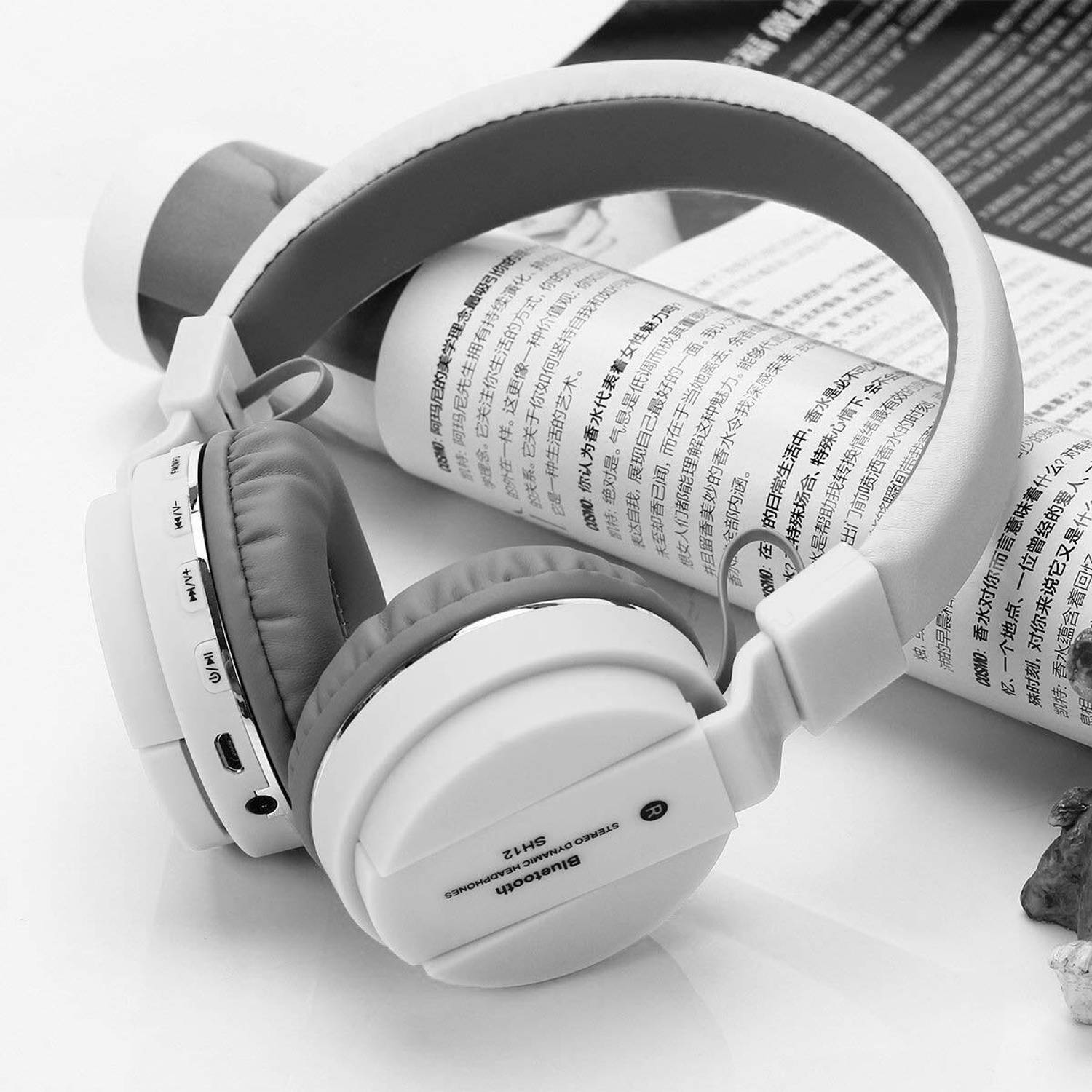 4uonly Latest SH-12 Wireless Bluetooth Headphone with Soft Ear-Cups WSZ4 Bluetooth & Wired