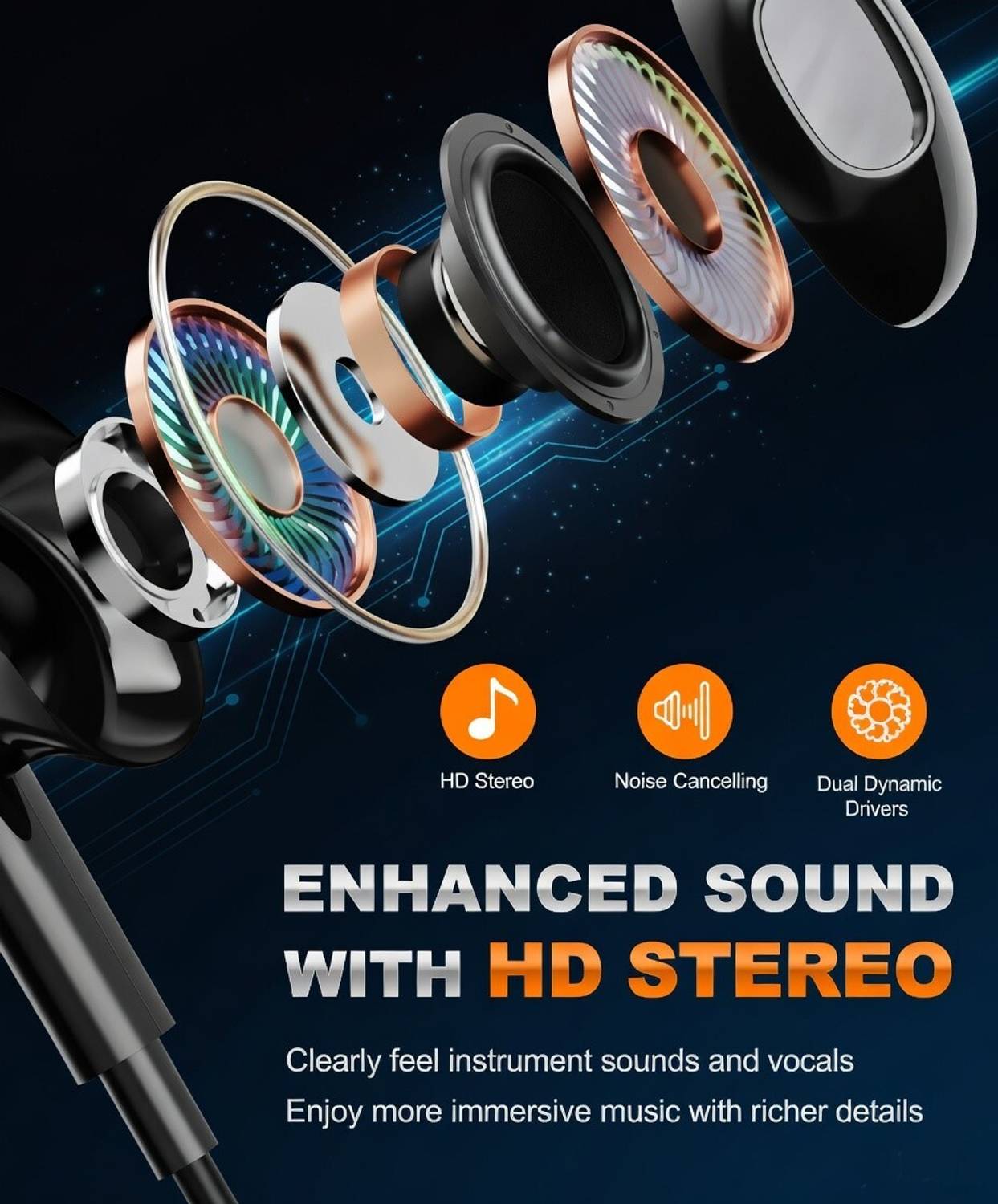 Deeravia Type-C Earphone|ENC Mic| Premium Earphone| Magnetized Buds pro Phantom 8XP Wired - Image 4