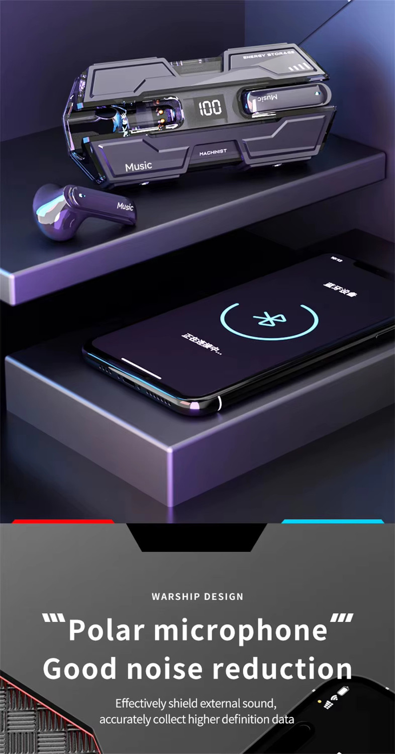 Image of VENKAT ZONE High Quality Heavy Bass Crystal Clear Sound Gaming Digital Display Earbuds Bluetooth