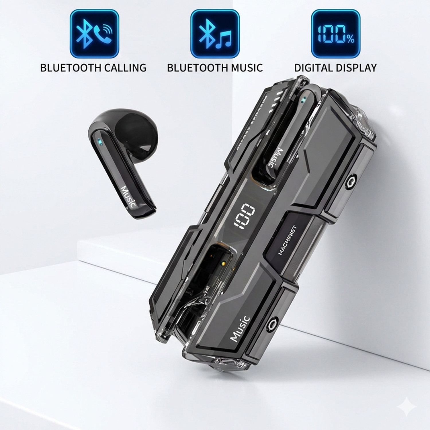 Image of VENKAT ZONE High Quality Heavy Bass Crystal Clear Sound Gaming Digital Display Earbuds Bluetooth