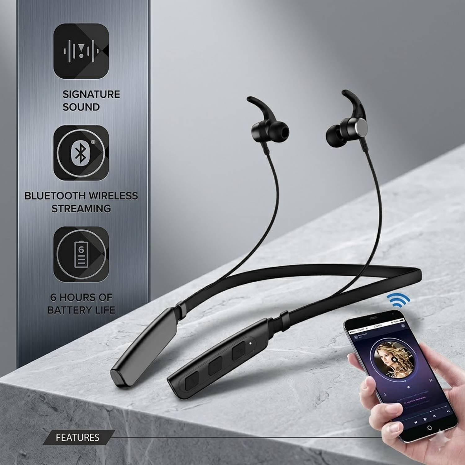 footloose High Quality Bluetooth Neckband Wireless Neckband | Clear Sound Quality Bluetooth Gaming