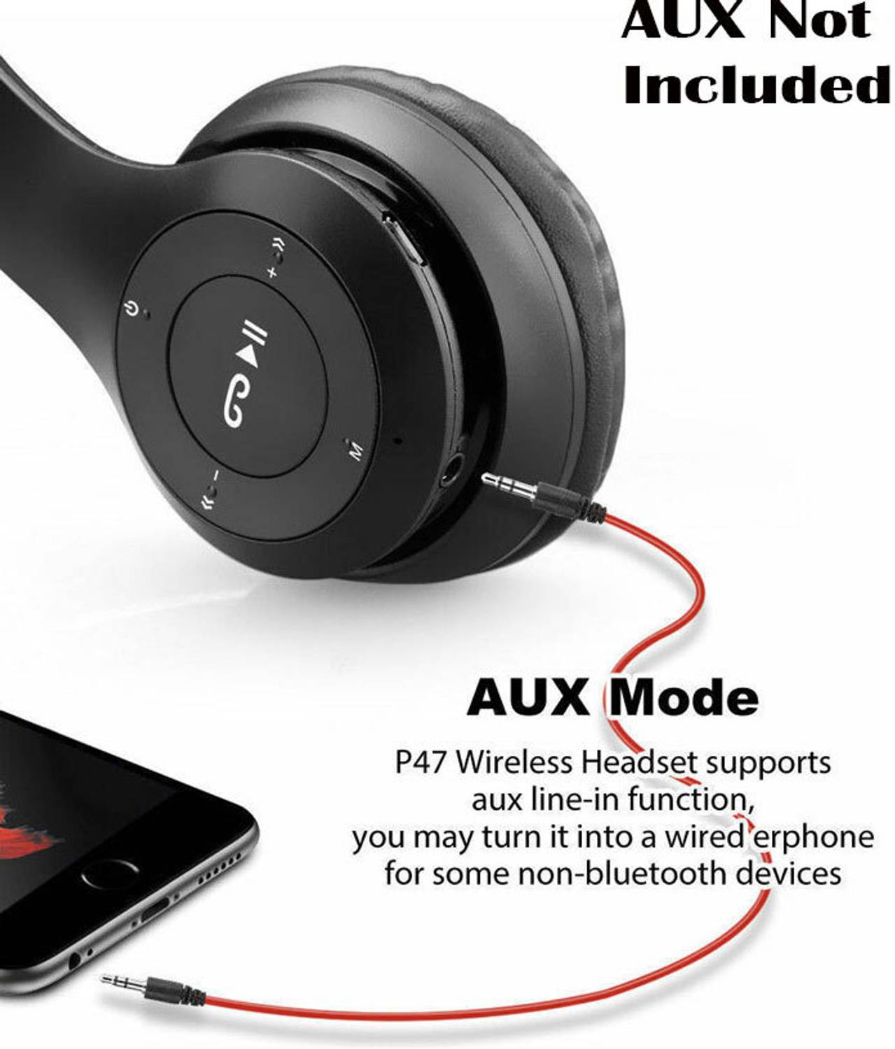 Worricow Wireless Bluetooth Headphone with Mic - Image 2