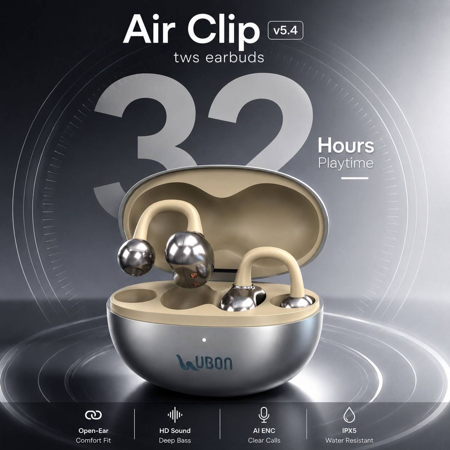 Ubon J-39 Bluetooth Ear-clip Earbuds - Image 2