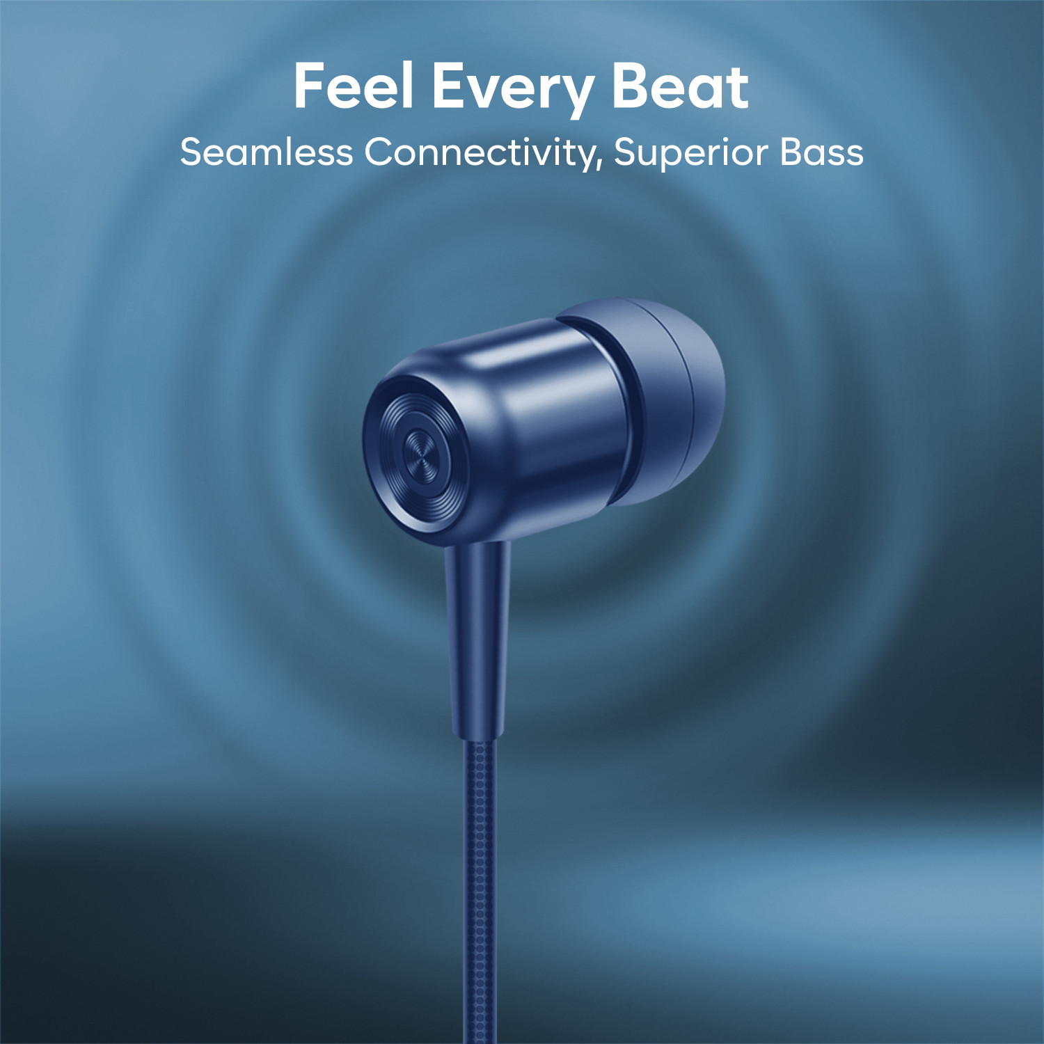 Image of NITRAMAX Bluetooth Neckband Earphones, Blue, 20 Hour Playtime,Bluetooth 5.4 V Bluetooth
