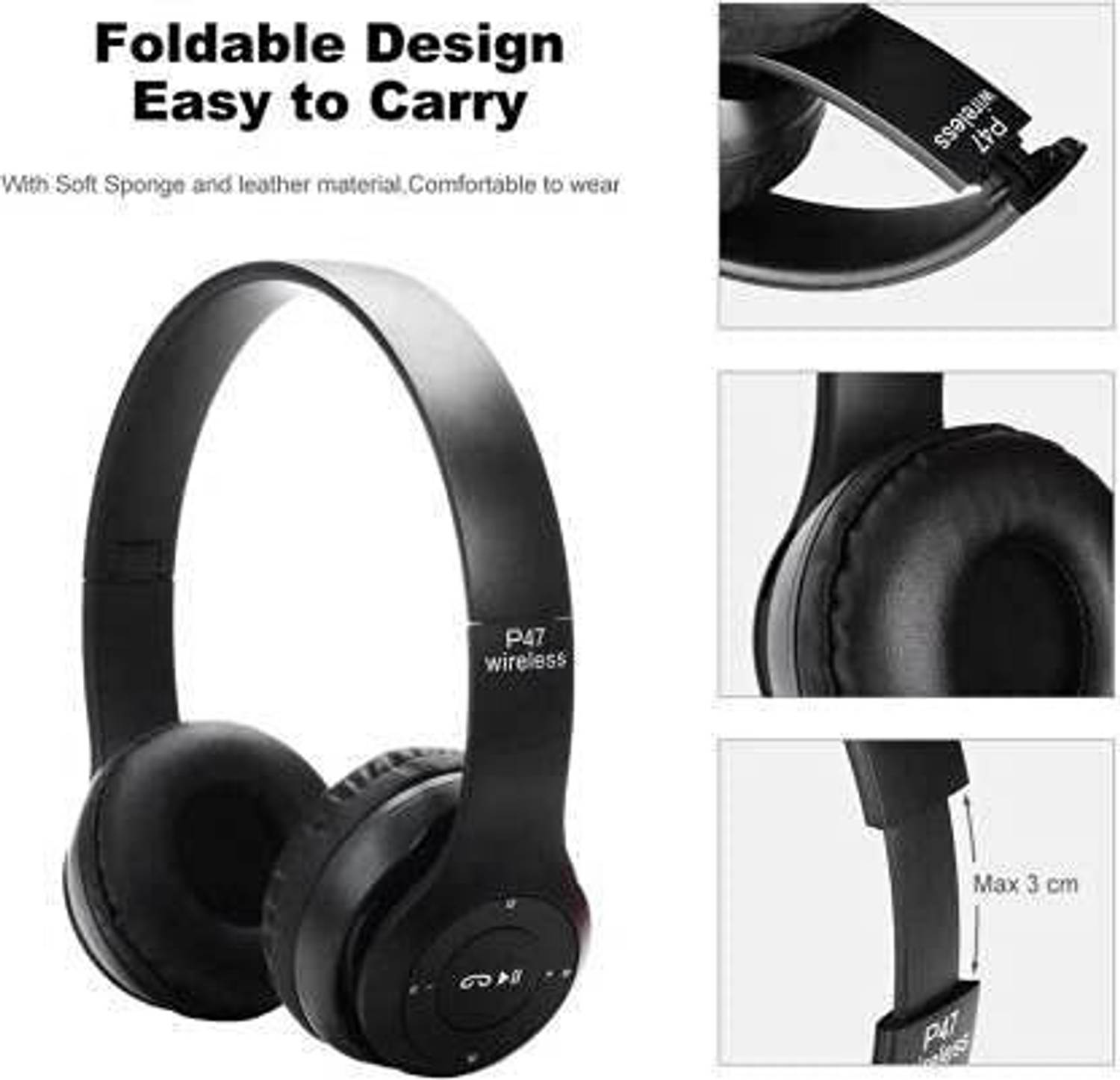 Worricow Wireless Bluetooth Headphone with Mic - Image 4