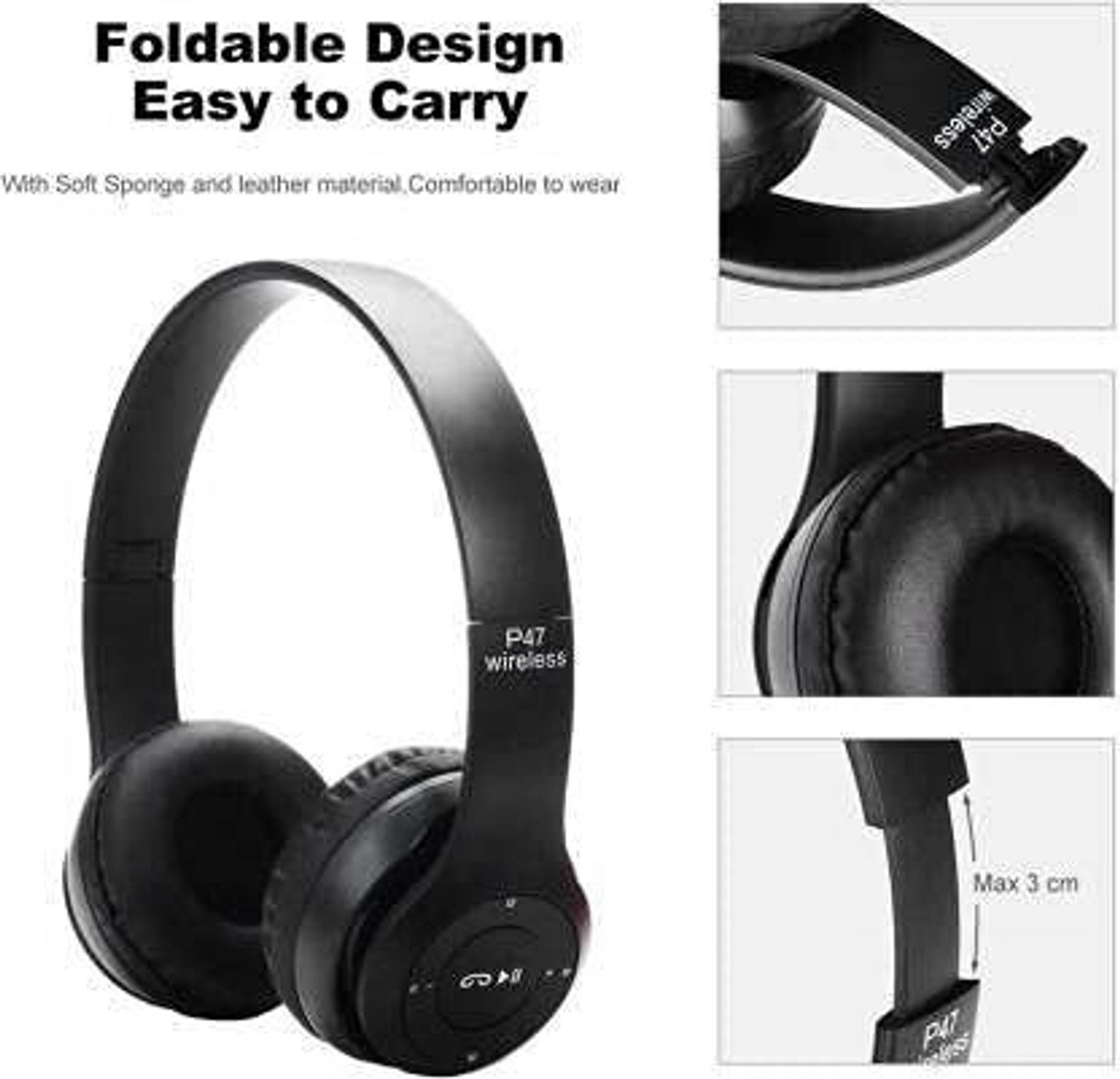 Image of BAGATELLE Bluetooth Headphones On Ear with Upto 12 Hrs Playtime, 10mm Dynamic Drivers Bluetooth & Wired