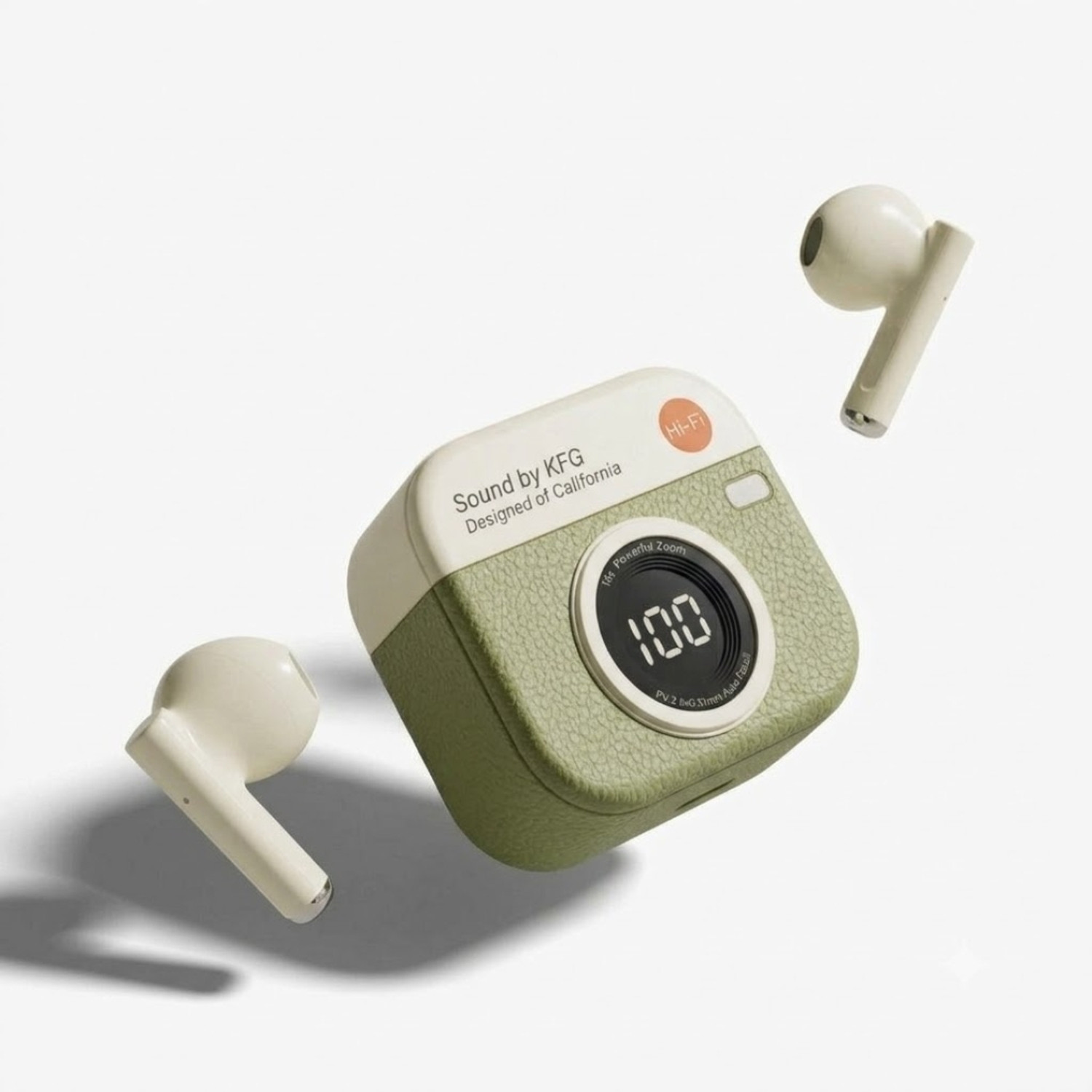 Image of Krazzy Collection Stylish Camera Design Wireless Earbuds with HD Audio Quality Bluetooth Headset (Green, True Wireless)