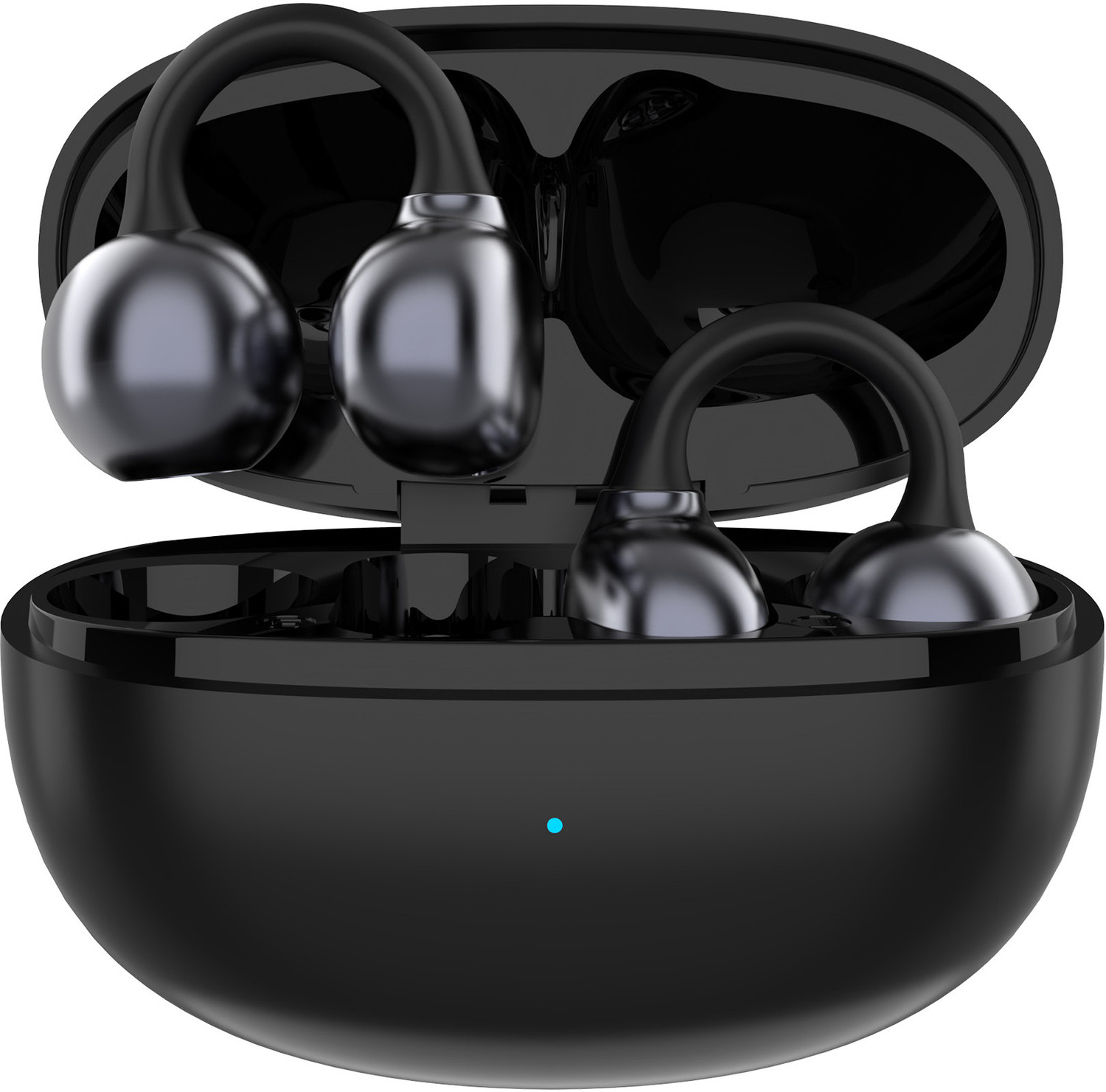 Image of TSEL Air Clips Clip-on OWS-60 Earbuds: 80H Playtime, Open Ear Sport Headphone Bluetooth