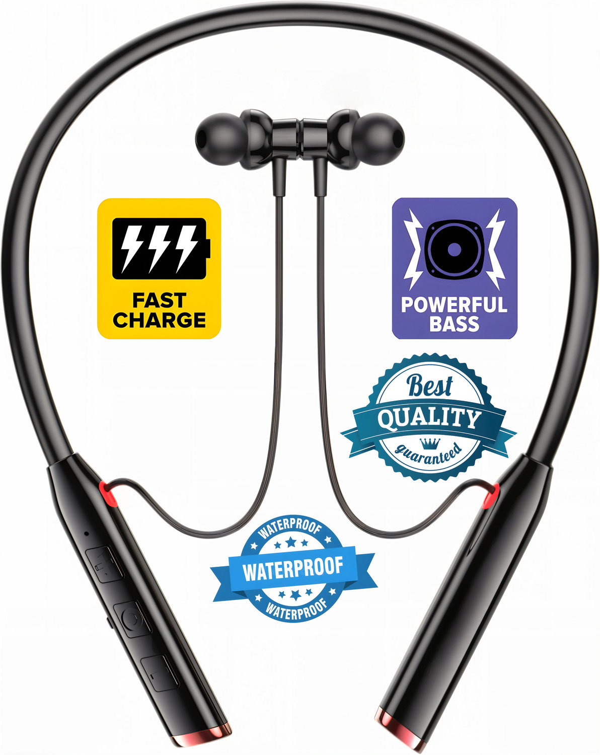 Image of GEMFLY Vibration Alert, 48 Hours Playtime, ENC, HD Sound Quality & Stereo Bass148 Bluetooth