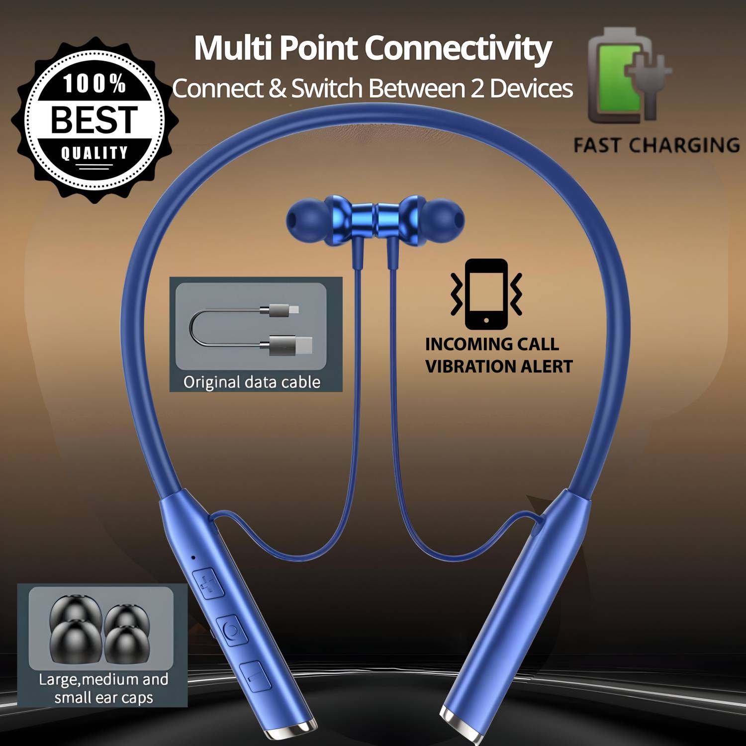 MR.NOBODY Vibration Alert, 48 Hours Playtime, ENC, HD Sound Quality & Stereo Bass N440 Bluetooth
