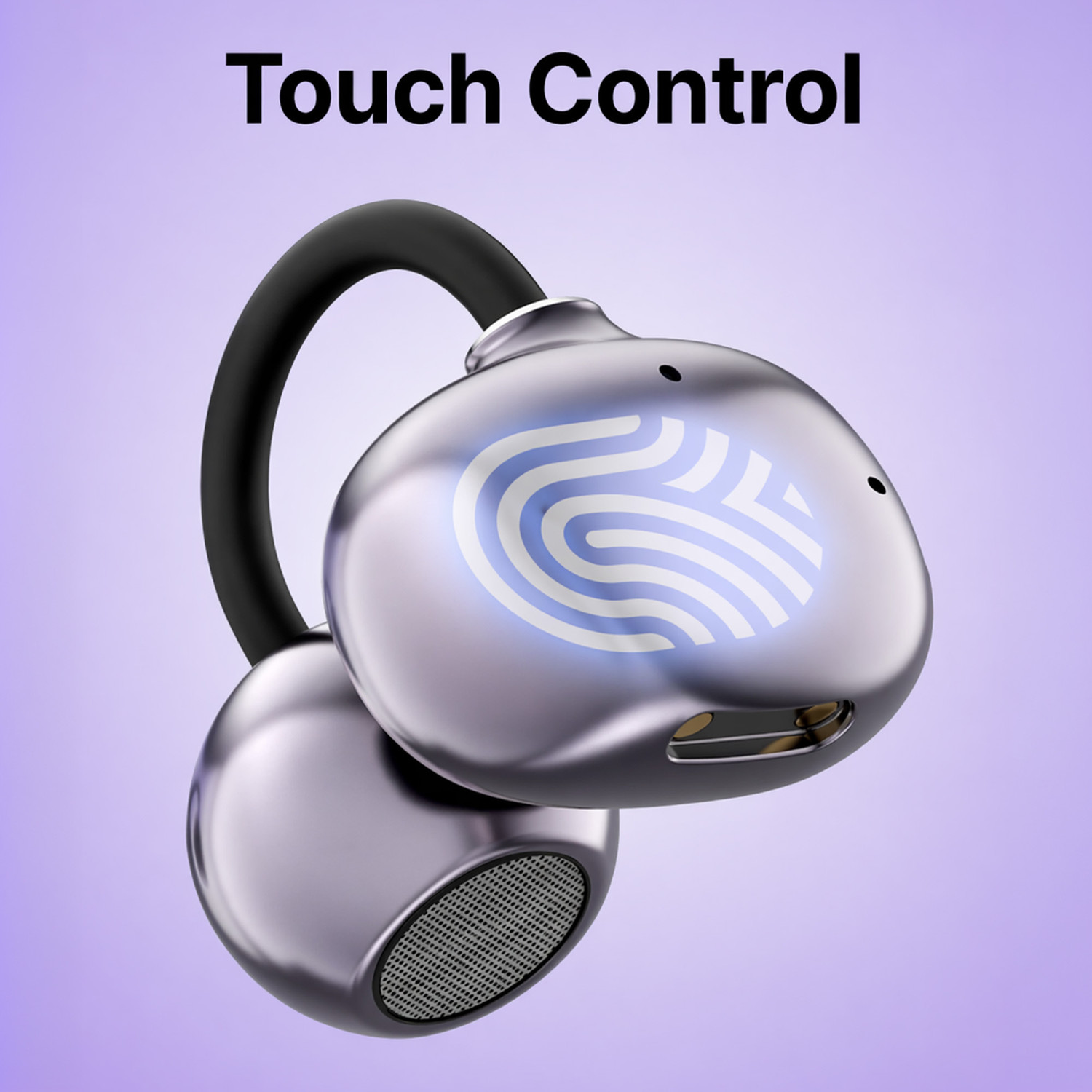 Image of TSEL Air Clips Clip-on OWS-60 Earbuds: 80H Playtime, Open Ear Sport Headphone Bluetooth