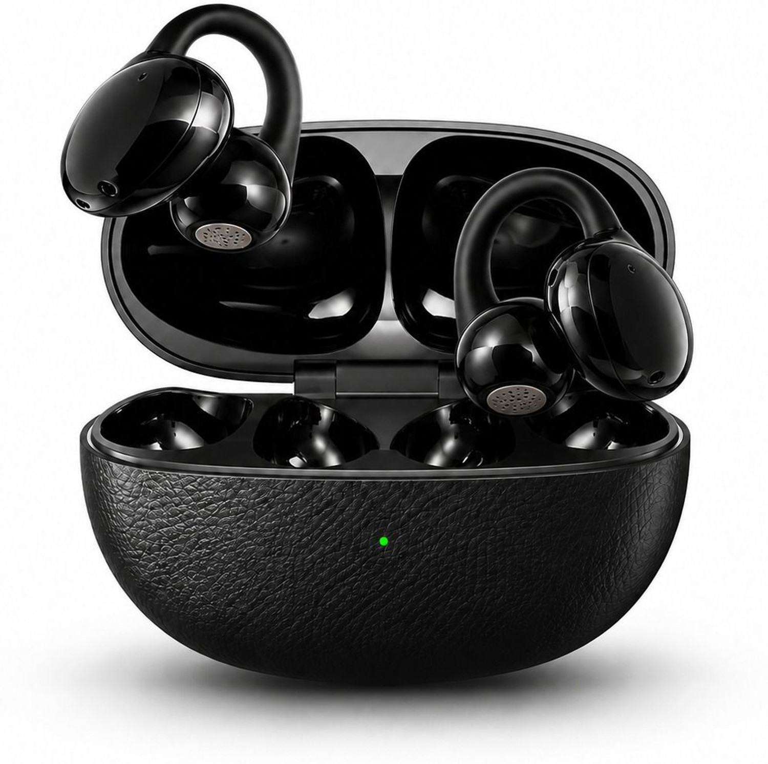 Image of BUROX Air Clips Bluetooth OWS Earbuds, Open Ear Fit, 80H Playtime, Quad Mic ENC Bluetooth