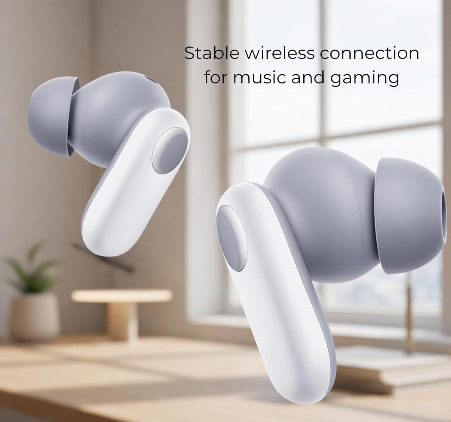 Image of GWALBROS Trending BUDS R2 PRO True Wireless Earbuds with Mic, 12.4mm Drivers W F04 Bluetooth Headset (White, True Wireless)