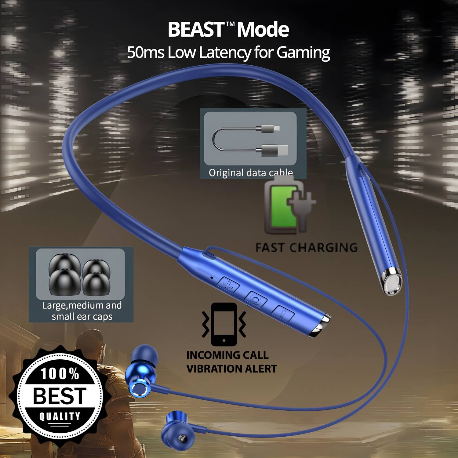 MR.NOBODY Vibration Alert, 48 Hours Playtime, ENC, HD Sound Quality & Stereo Bass N459 Bluetooth
