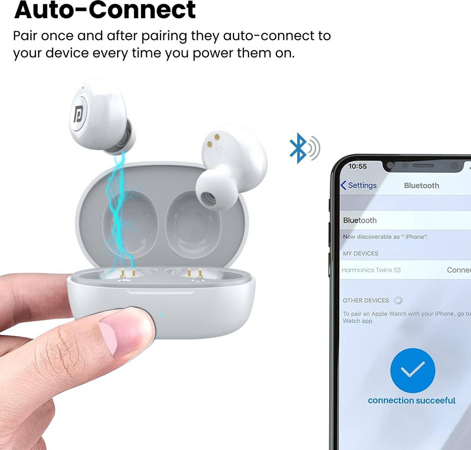 Portronics Harmonics Twins S3 Smart TWS Bluetooth Earbuds - Image 4