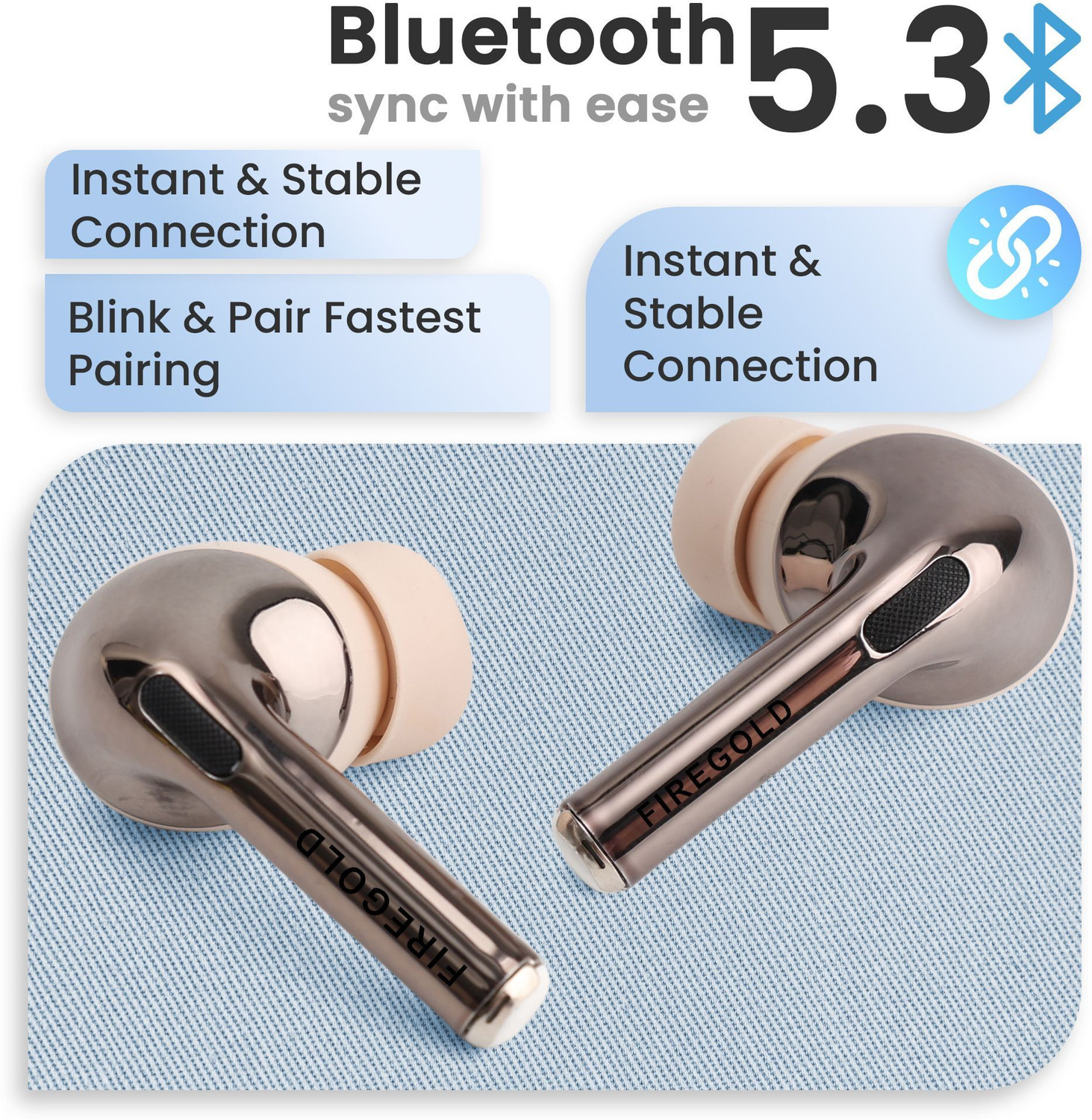 Image of FIREGOLD New Earbuds Pro 3 ENC, Hd Sound & Bass with 48Hrs Battery Backup Bluetooth