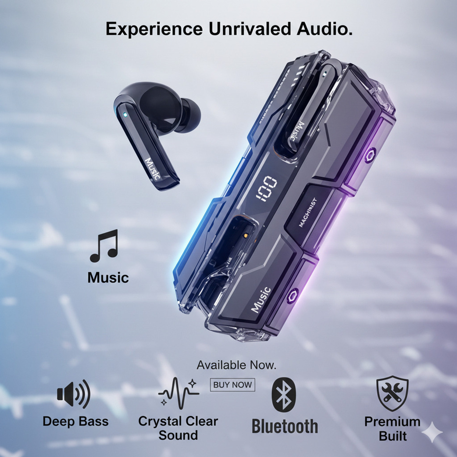 Image of MECKWELL K8 True Wireless Earbud Active Noise Reduction Bluetooth High Sound Quality Bluetooth
