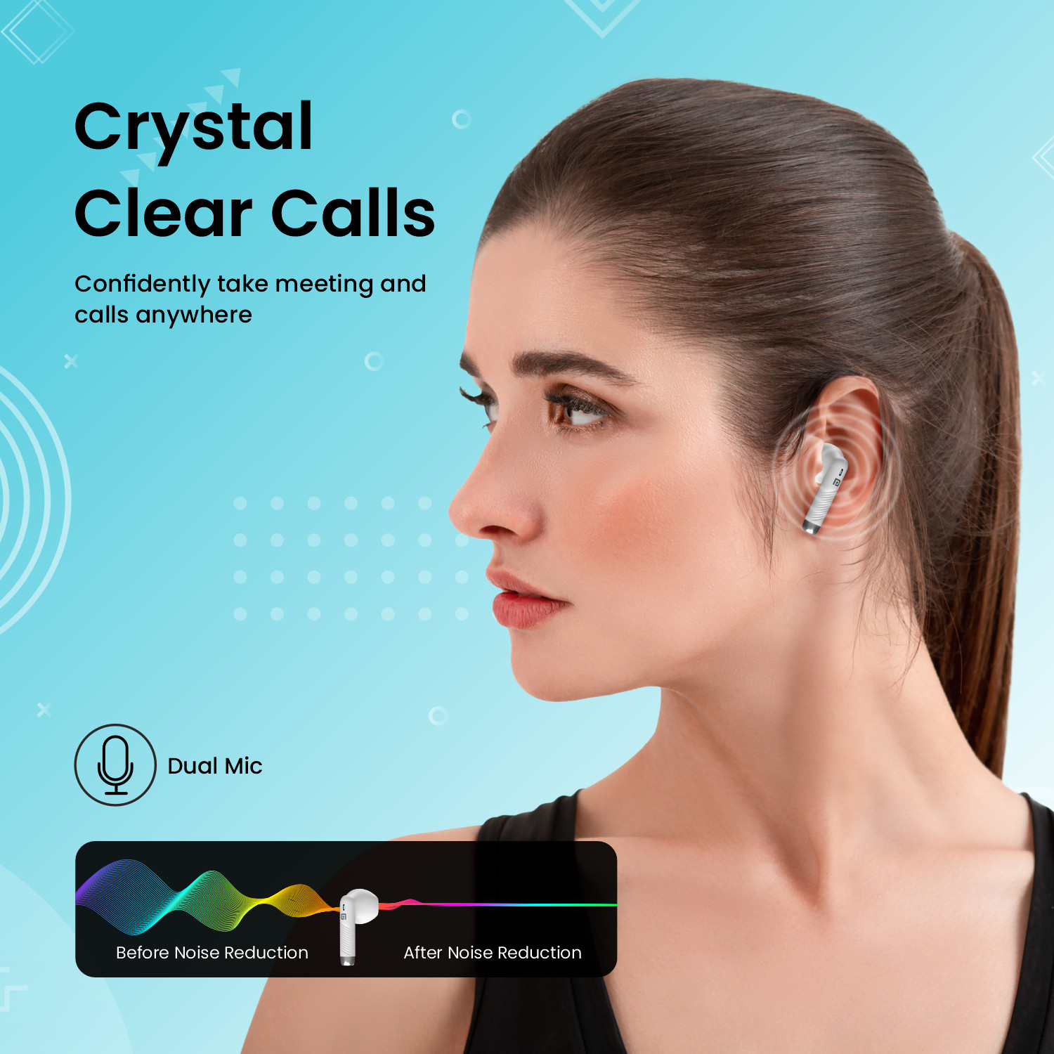Image of Portronics Harmonics Twins S9 TWS Wireless Earbuds with Upto 30H Playtime, Digital Display Bluetooth