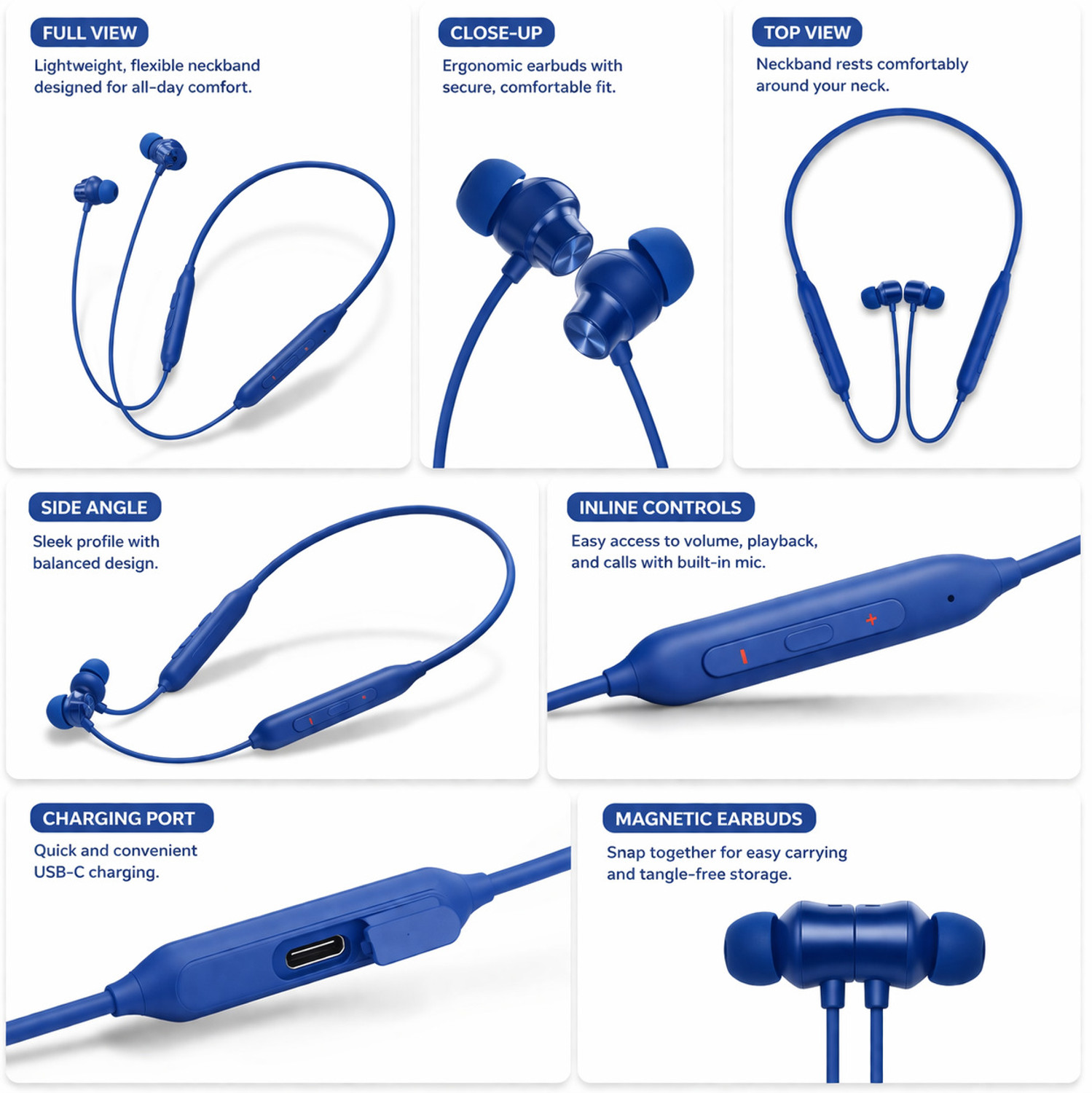 Image of Quashwin Z2 Wireless Bluetooth Neckband Earphones , Playtime upto 48 Hours Bluetooth