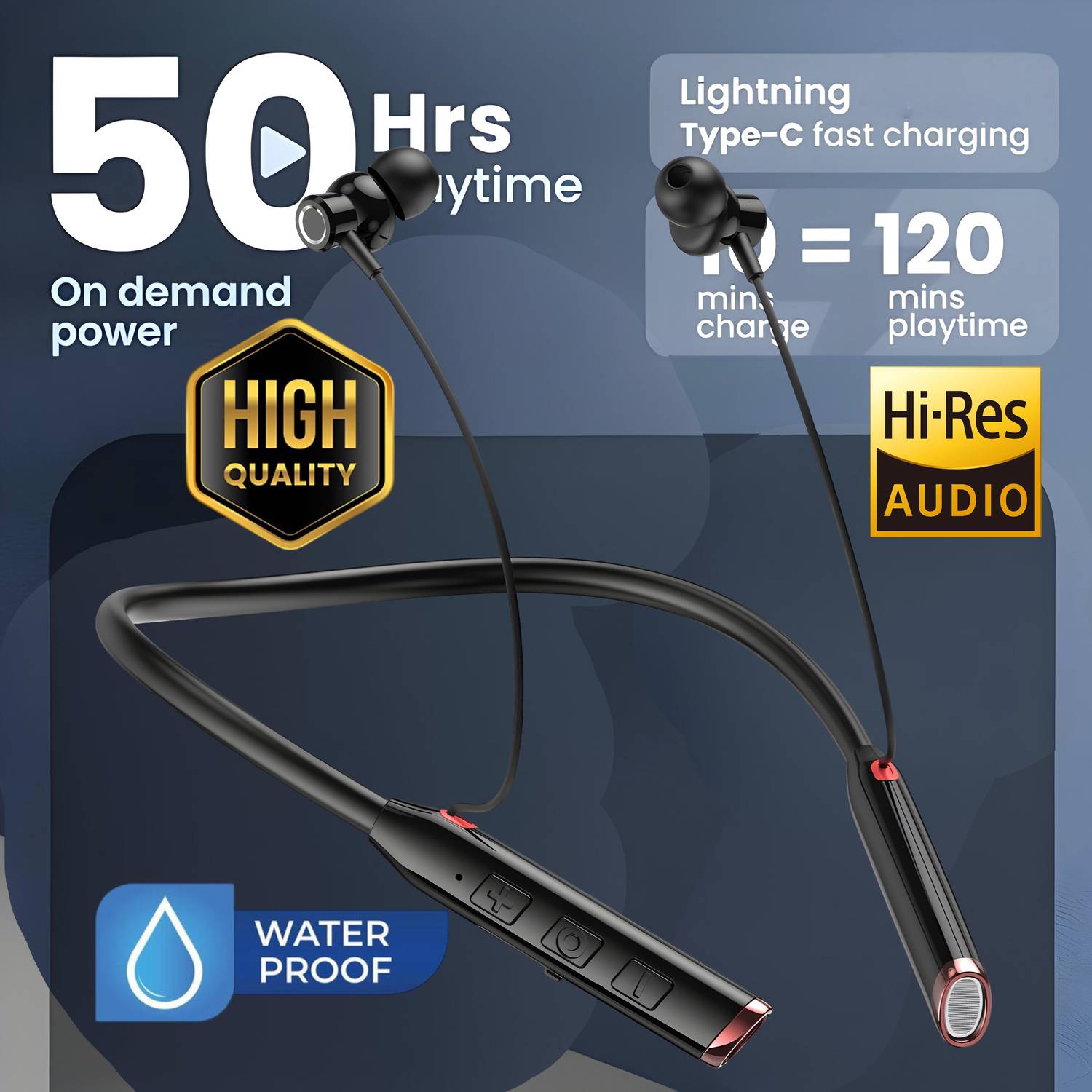 PTROX Vibration Alert, 48 Hours Playtime, ENC, HD Sound Quality & Stereo Bass N241 Bluetooth