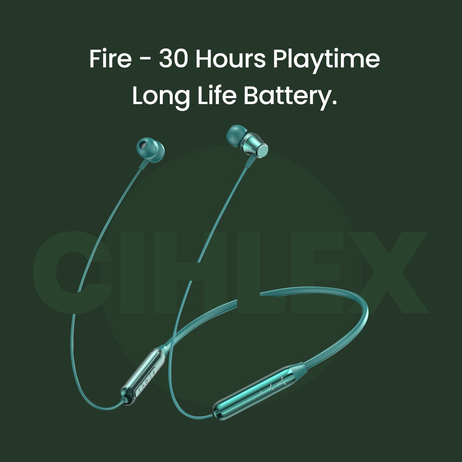 Image of CIHYARD CH-31 Fire - 30 Hours Playtime Bluetooth Neckband (Green) Bluetooth Gaming