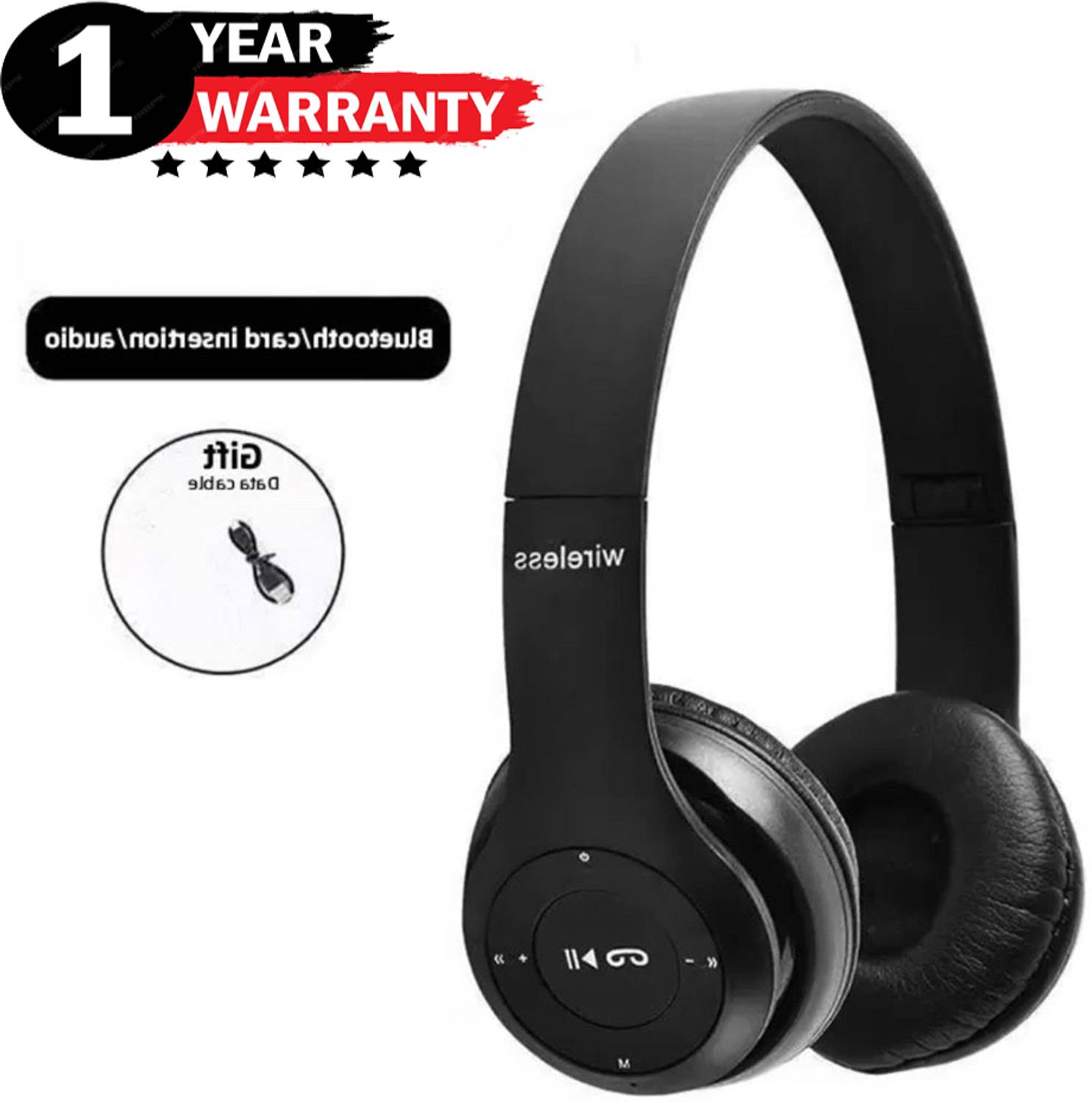 BAGATELLE BEST 5.0+EDR with Volume Control, HD Sound and Bass, Mic, SD Card Slot Bluetooth & Wired