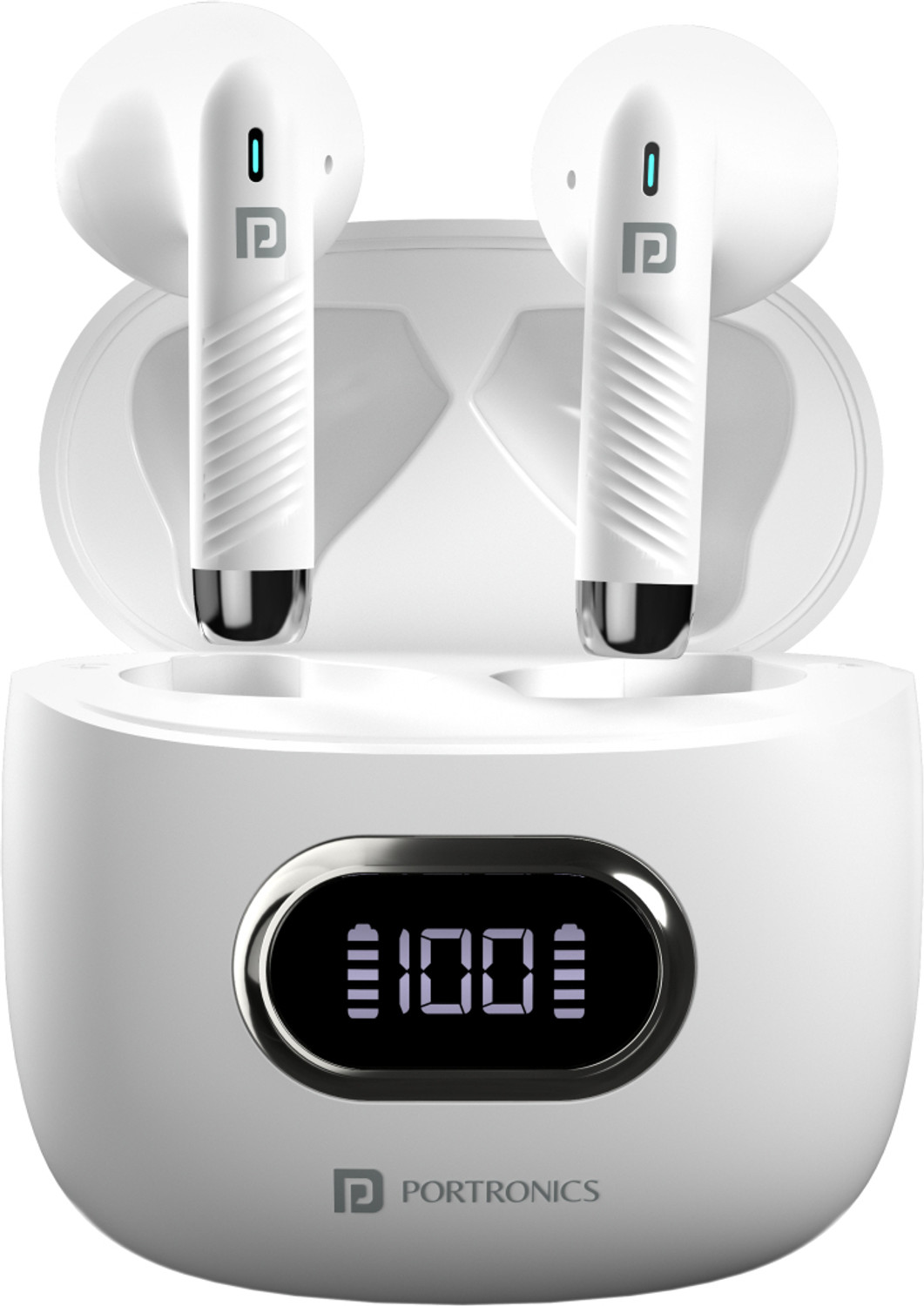 Image of Portronics Harmonics Twins S9 TWS Wireless Earbuds with Upto 30H Playtime, Digital Display Bluetooth
