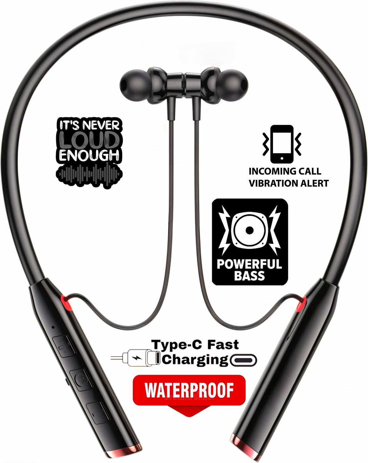 GREE MATT Vibration Alert, 48 Hours Playtime, Crystal Clear Sound, Stylish Neckband Bluetooth