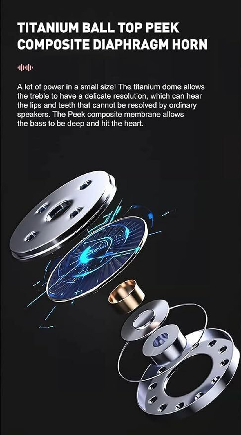 Image of crecro Ultrapod Bluetooth Earbuds Headset Crystal Transparent Design,LED Display P7 Smart Headphones