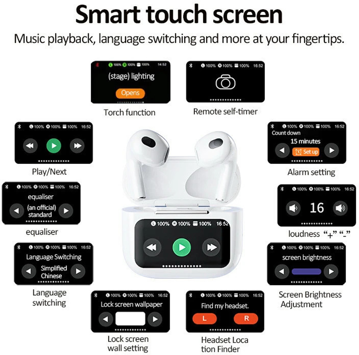 Image of freeminds Freemind PRO Touch Screen wireless ANC /ENC Bluetooth Headset