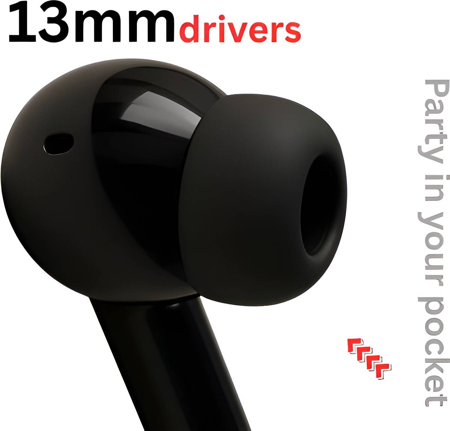 TECHIO Earbuds Bluetooth Black - Image 3