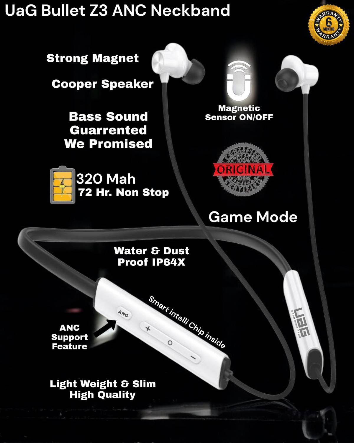 uag urbn armour gear Buds 2R Wireless Earbuds with Deep Bass, ENC & 50H Battery Bluetooth