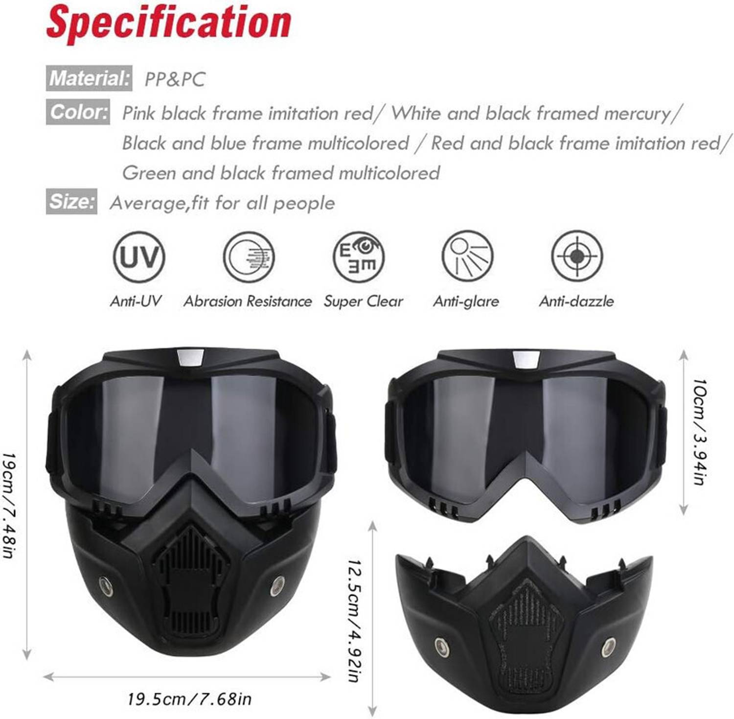 SBTs SG79 Helmet Visor & Bike Goggles - Image 3