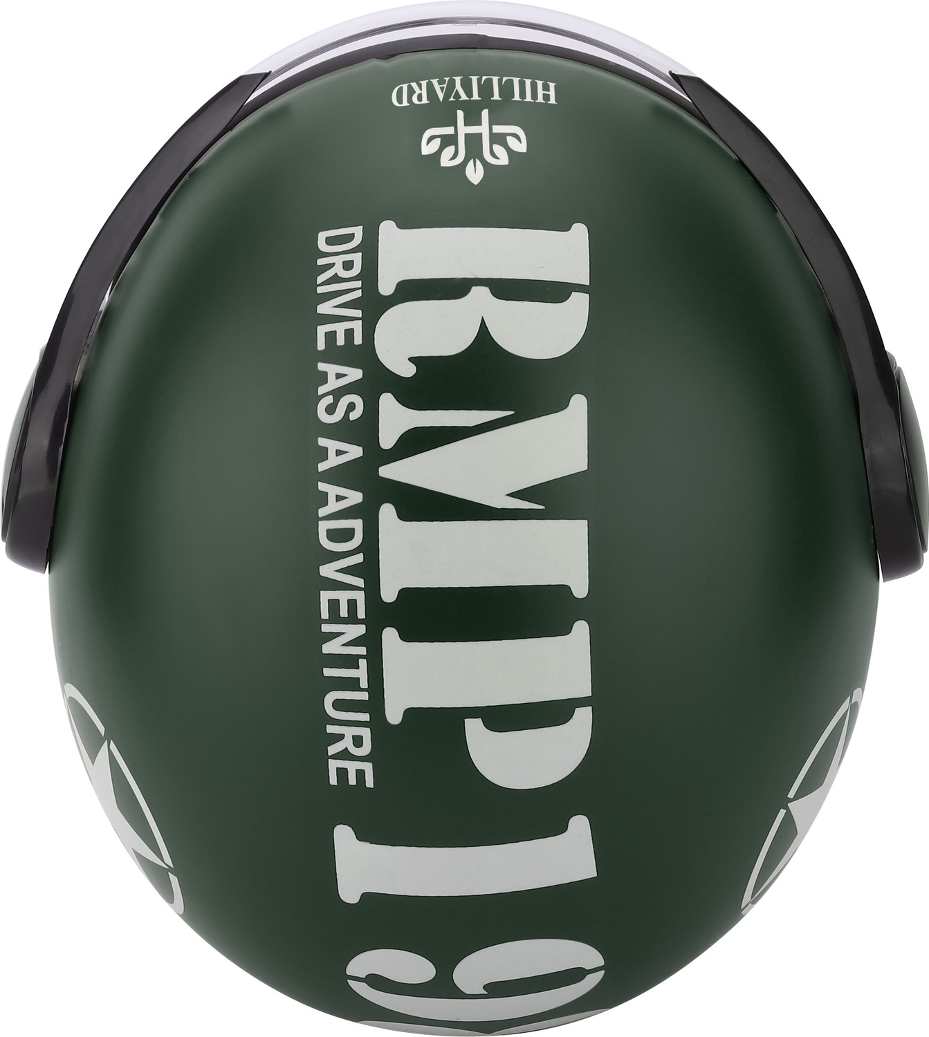 Image of HILLIYARD Matte Finish Open Face Helmet | ISI Certified | Unisex Bike Helmet Motorsports Helmet (Army)