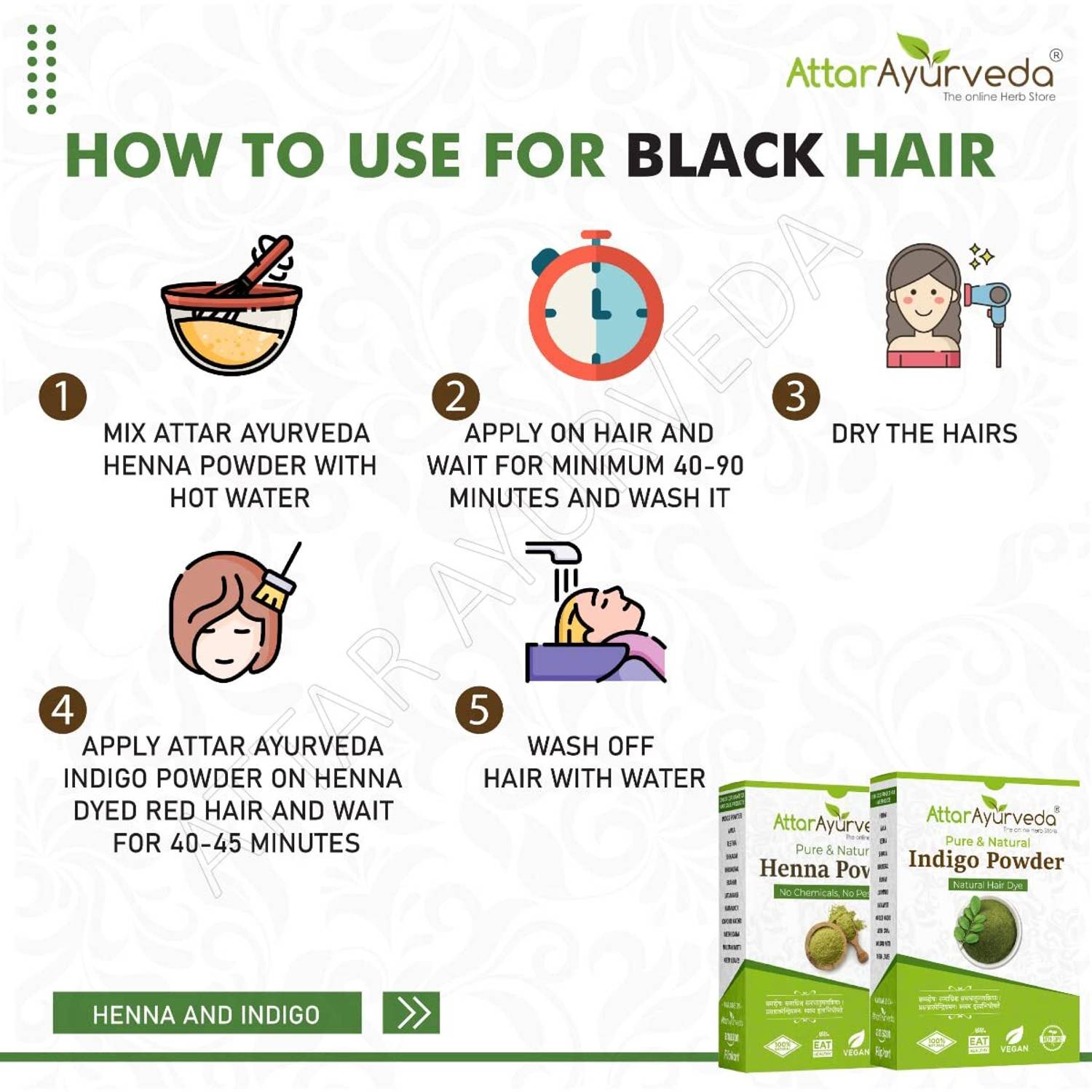 Attar Ayurveda Natural Dye for Black Hair - Image 4