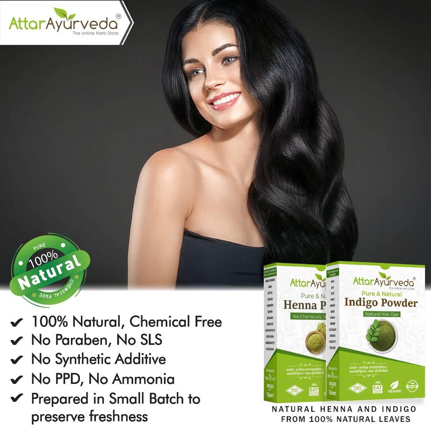 Attar Ayurveda Natural Dye for Black Hair - Image 3