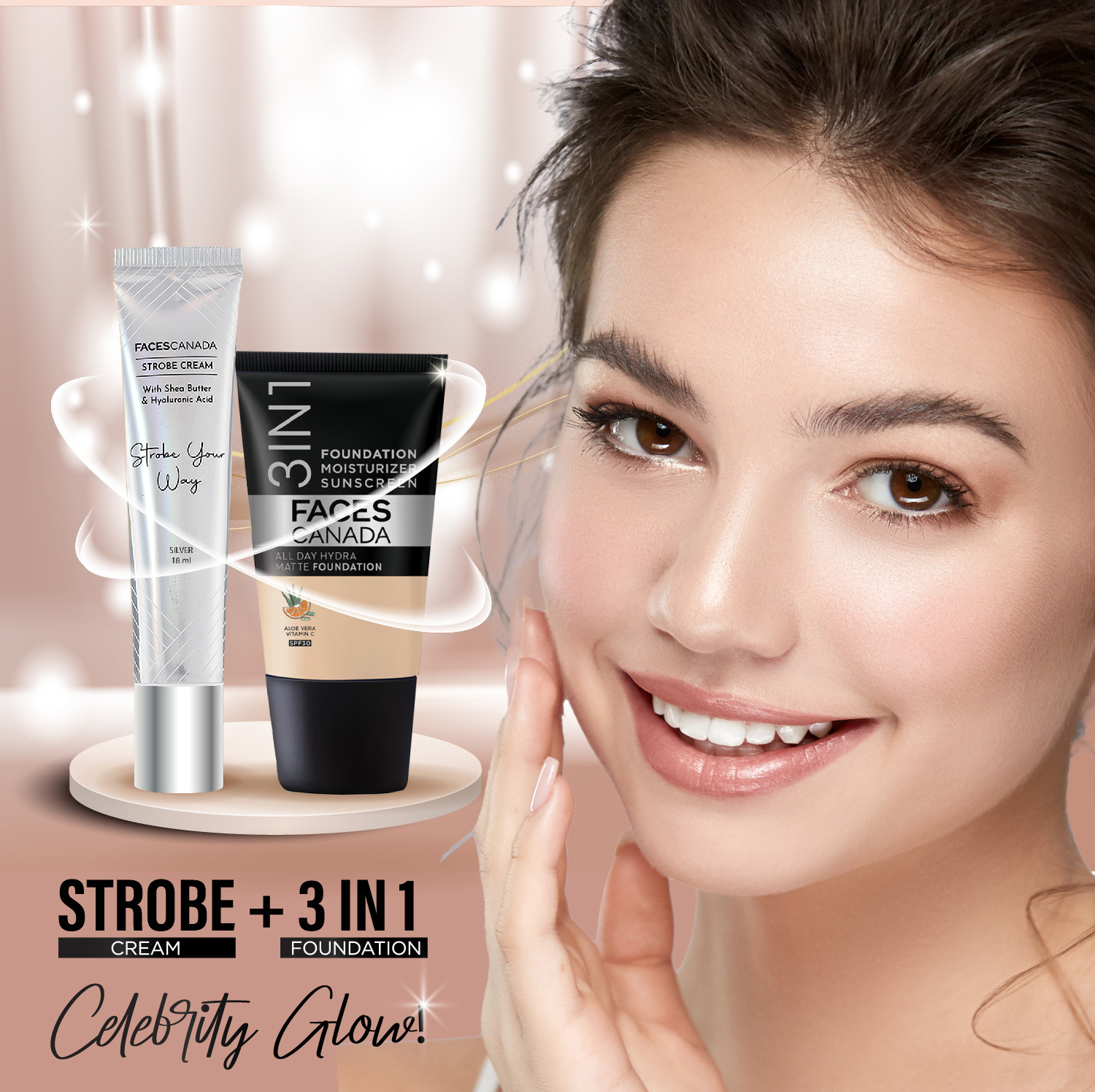 Image of FACES CANADA Strobe Cream Mini - 18ml | Instant Illumination | Primer + Moisturizer + Highlighter