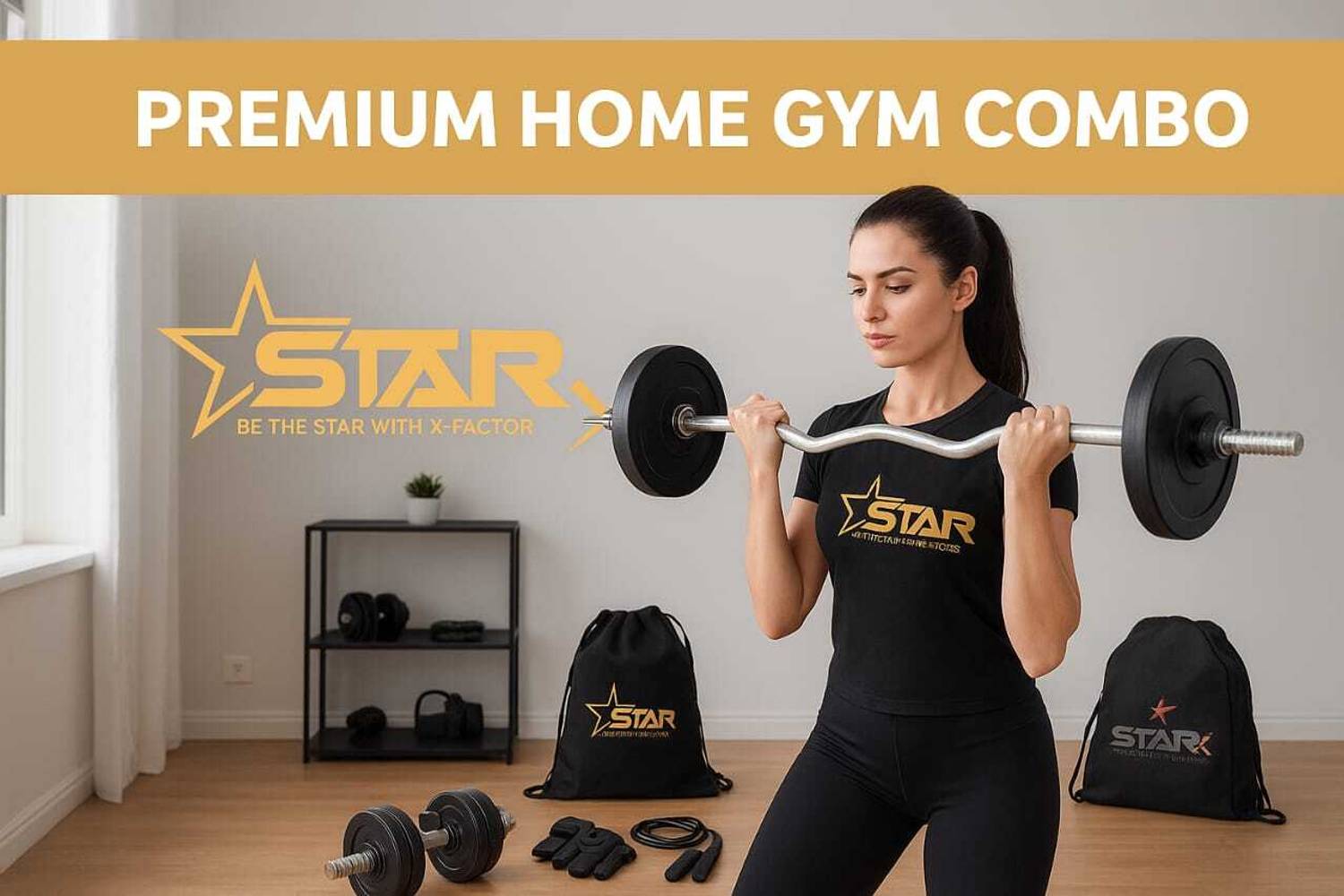 STARX 50 kg PVC Home Gym Combo with 3ft Rod - Image 5