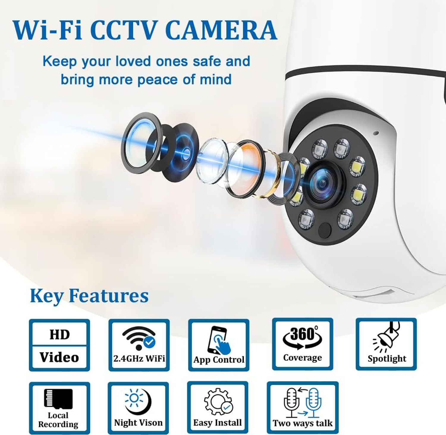 Image of IFITech FTY HD Smart Wi-Fi CCTV Camera | Bulb Camera Security Camera