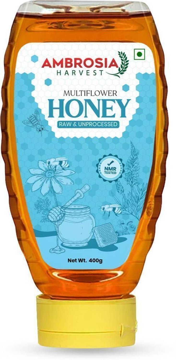 Ambrosia Harvest Pure Multiflora Honey, NMR Tested Raw Unprocessed Natural Honey, No Added Sugar