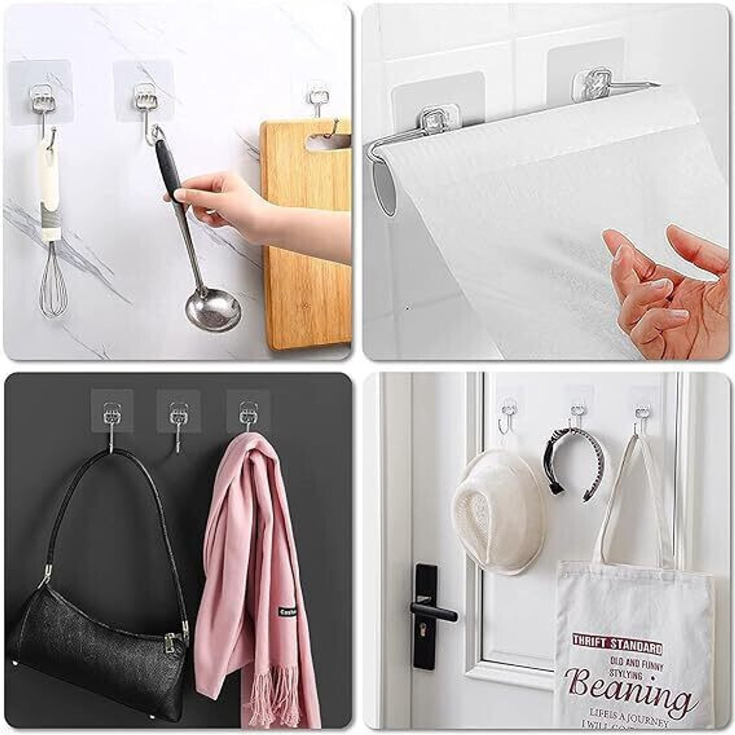 Image of REDCARP Transparent Big Hook Sticky Hooks,for Hanging, Bathroom,Big Transparent Hook Hook 15