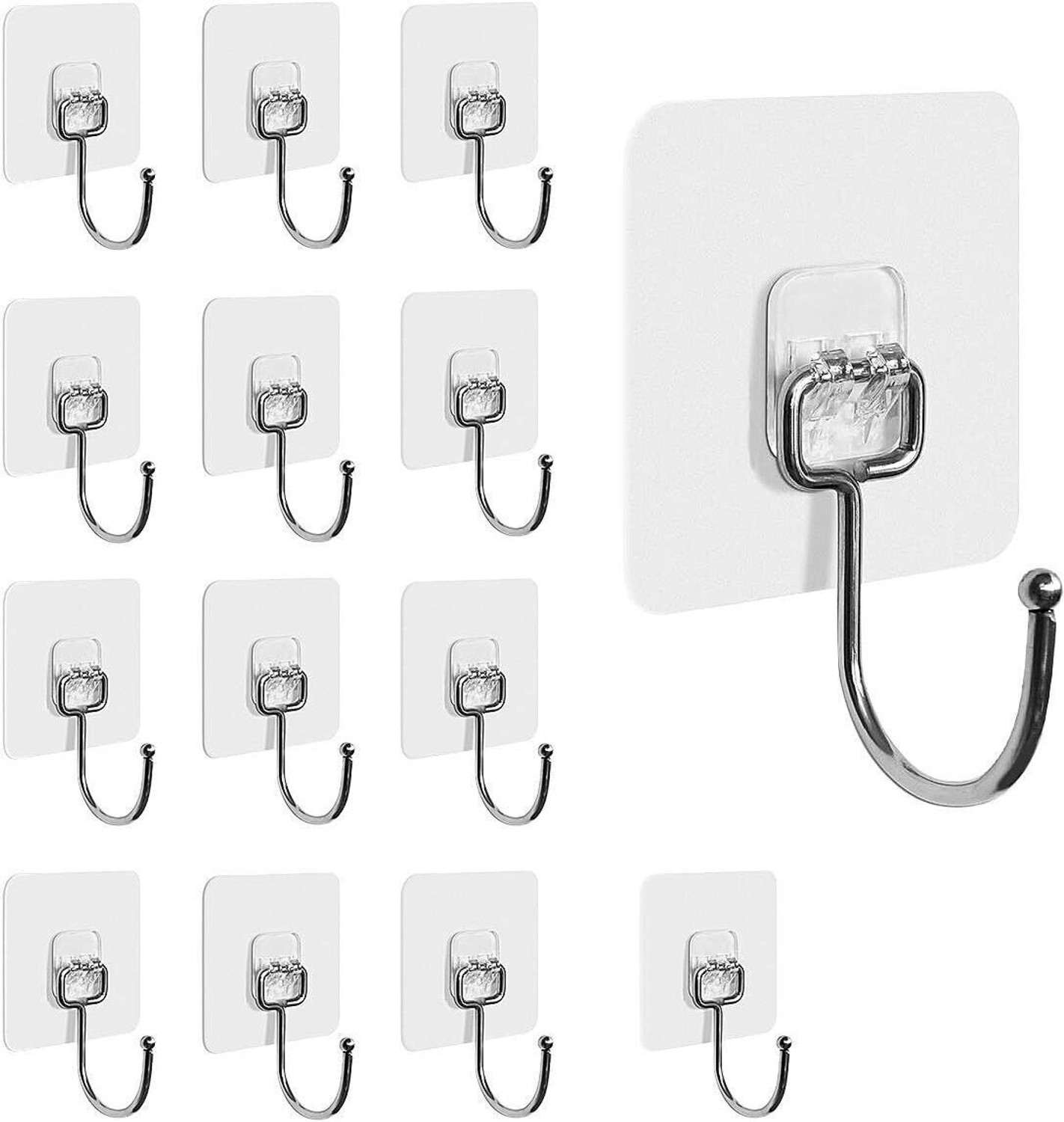 Image of REDCARP Transparent Big Hook Sticky Hooks,for Hanging, Bathroom,Big Transparent Hook Hook 15