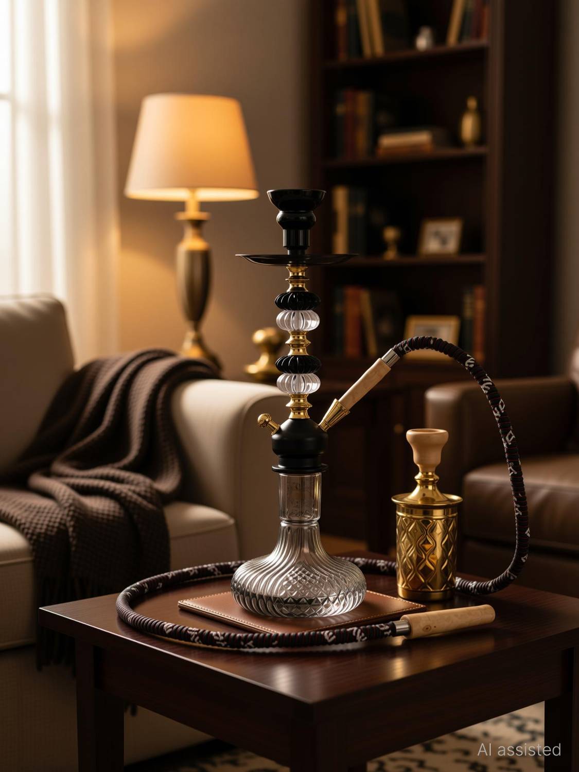 Appraise Red Hookah with Silver Stem 12 inch - Image 4