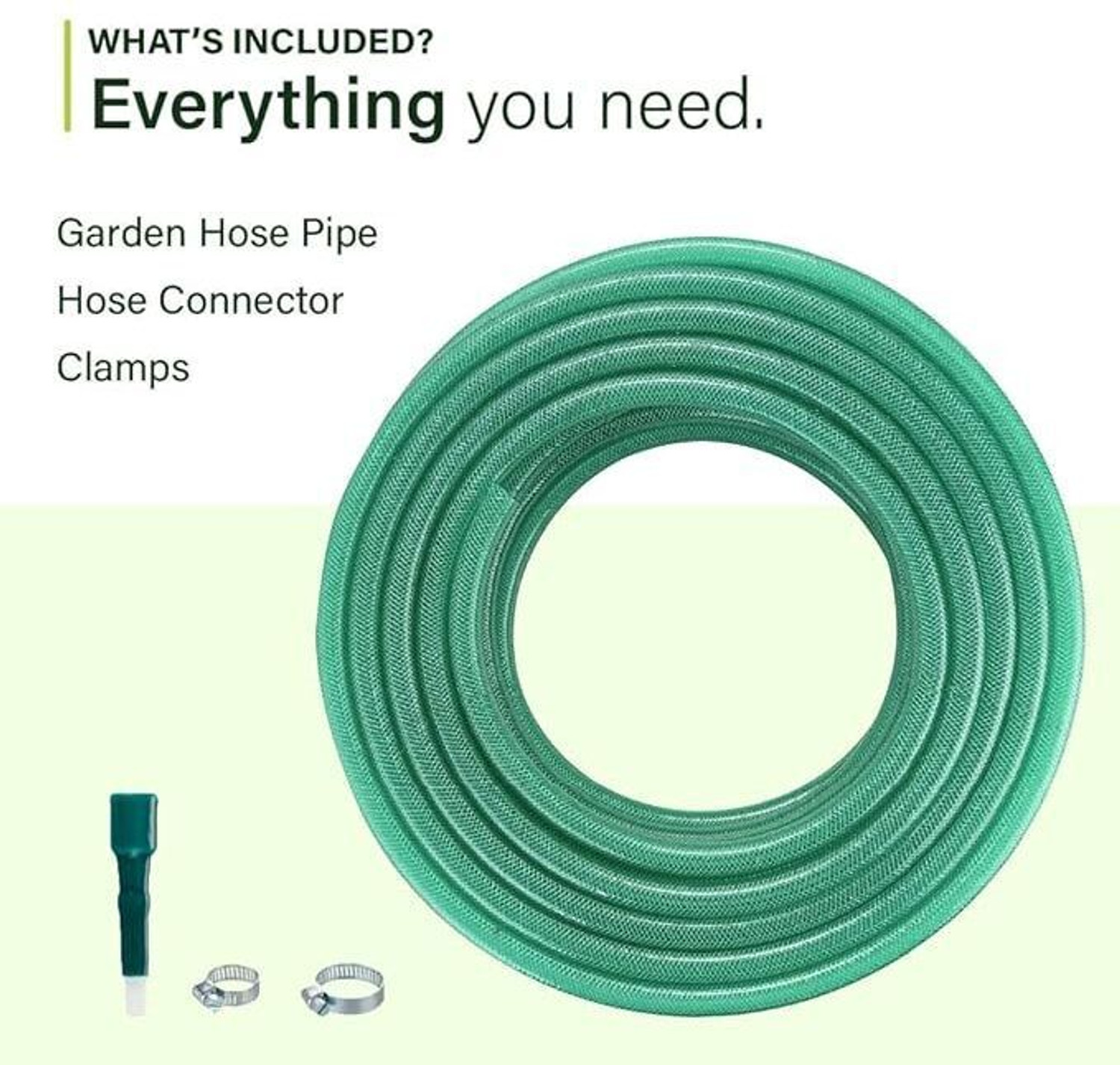 Image of RAMANAR 30 meter (100 ft) 3 /4 inch(20 mm) braided 3 layered heavy duty water hose connector and clamps water gardening cleaning out door indoor use Hose Pipe