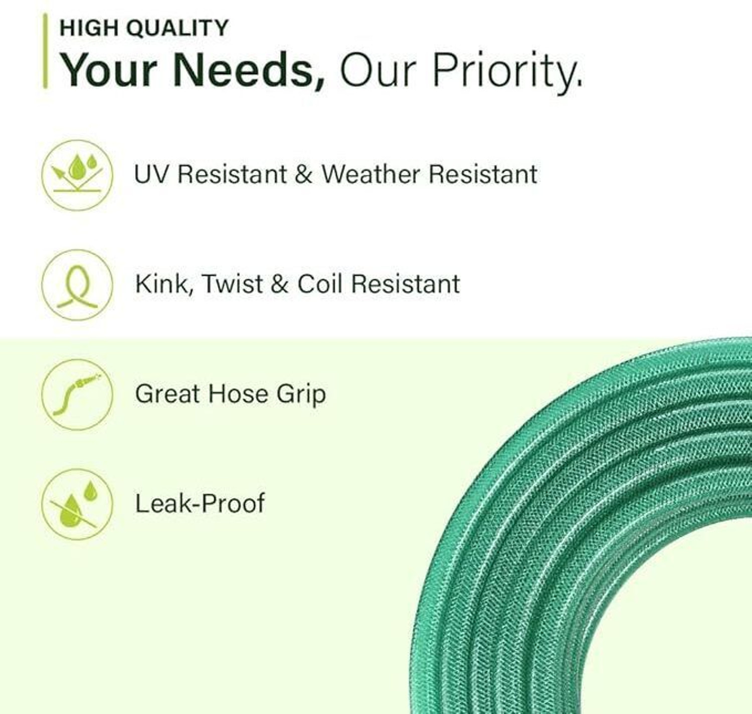 Image of RAMANAR 30 meter (100 ft) 3 /4 inch(20 mm) braided 3 layered heavy duty water hose connector and clamps water gardening cleaning out door indoor use Hose Pipe