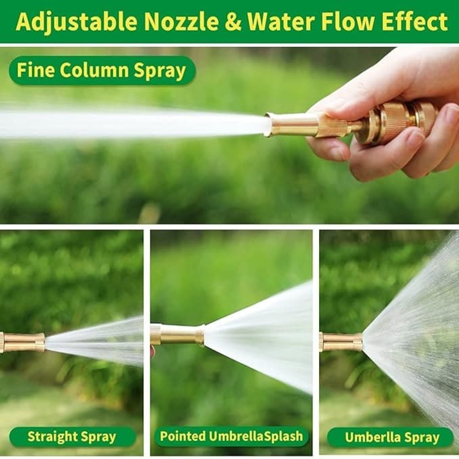 Image of MASHKI 10 Meter (32.5 Feet) 3-Layered Braided Water Hose Pipe With Brass Water Sprayer Spray Gun