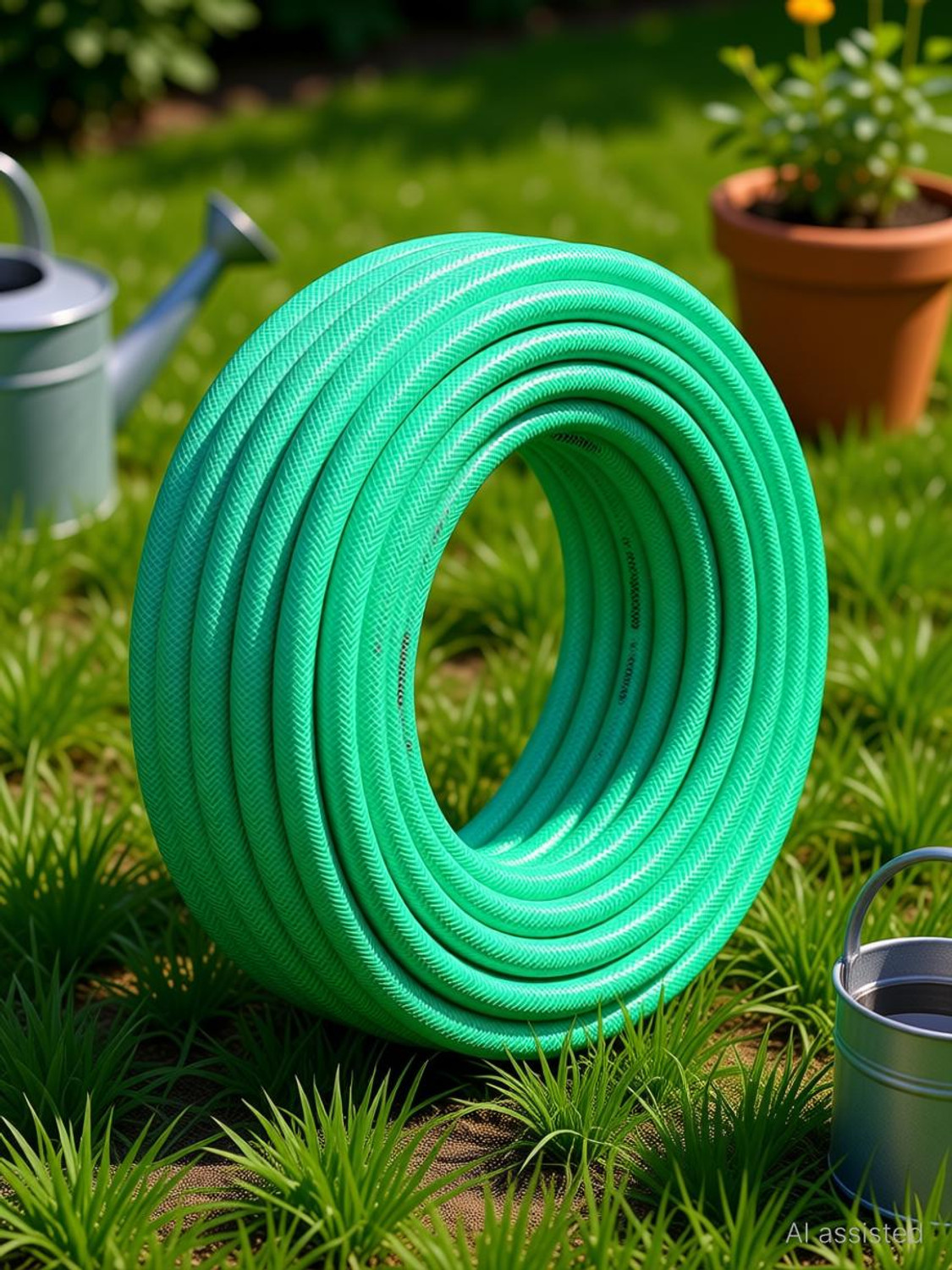 Image of AHYRA AH-15 15 Meter Garden & Car Wash Braided 3 Layered Hose Pipe SUITABLE FOR MULTIPURPOSE Hose Pipe