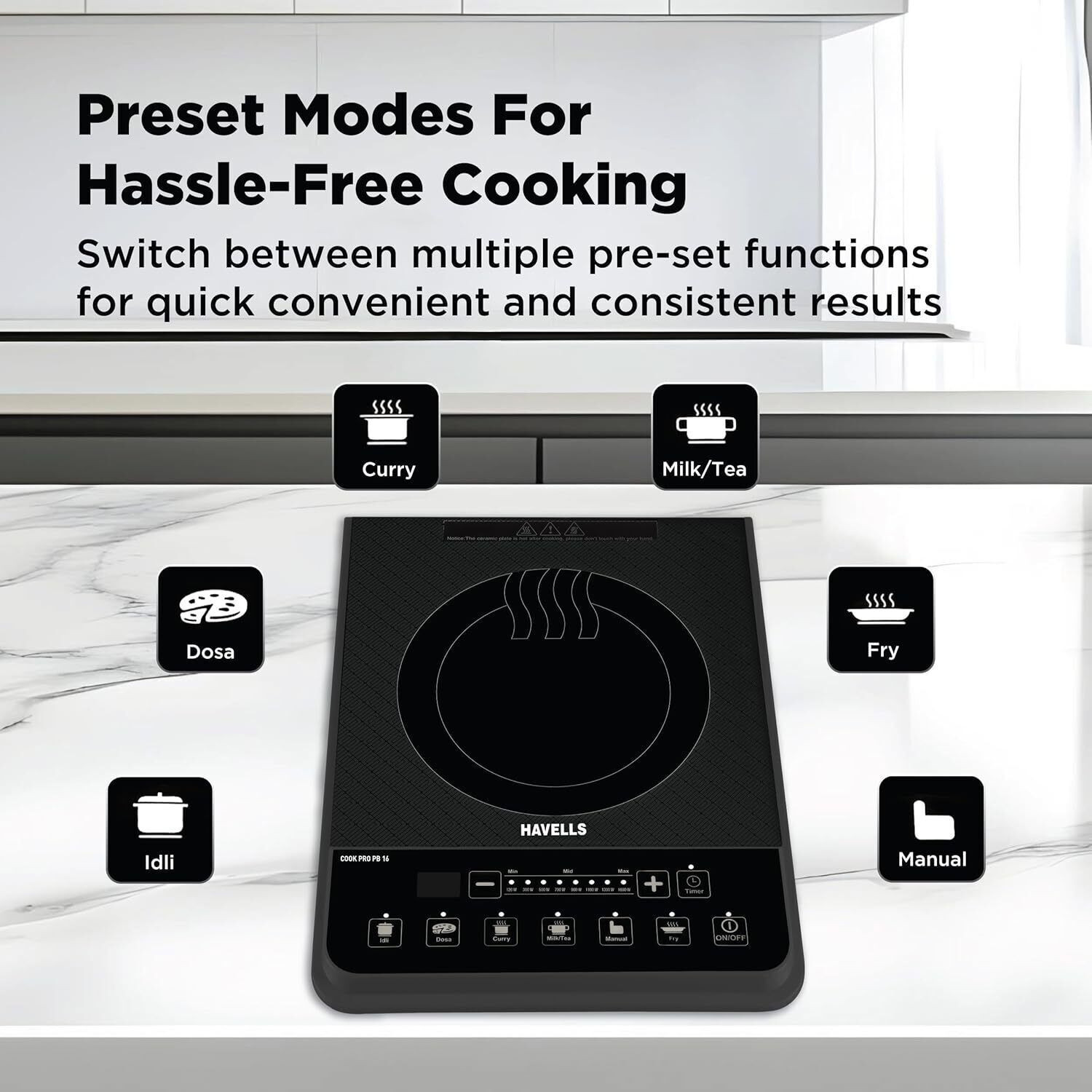 Image of HAVELLS 1600 W Induction Cooktop Push Button